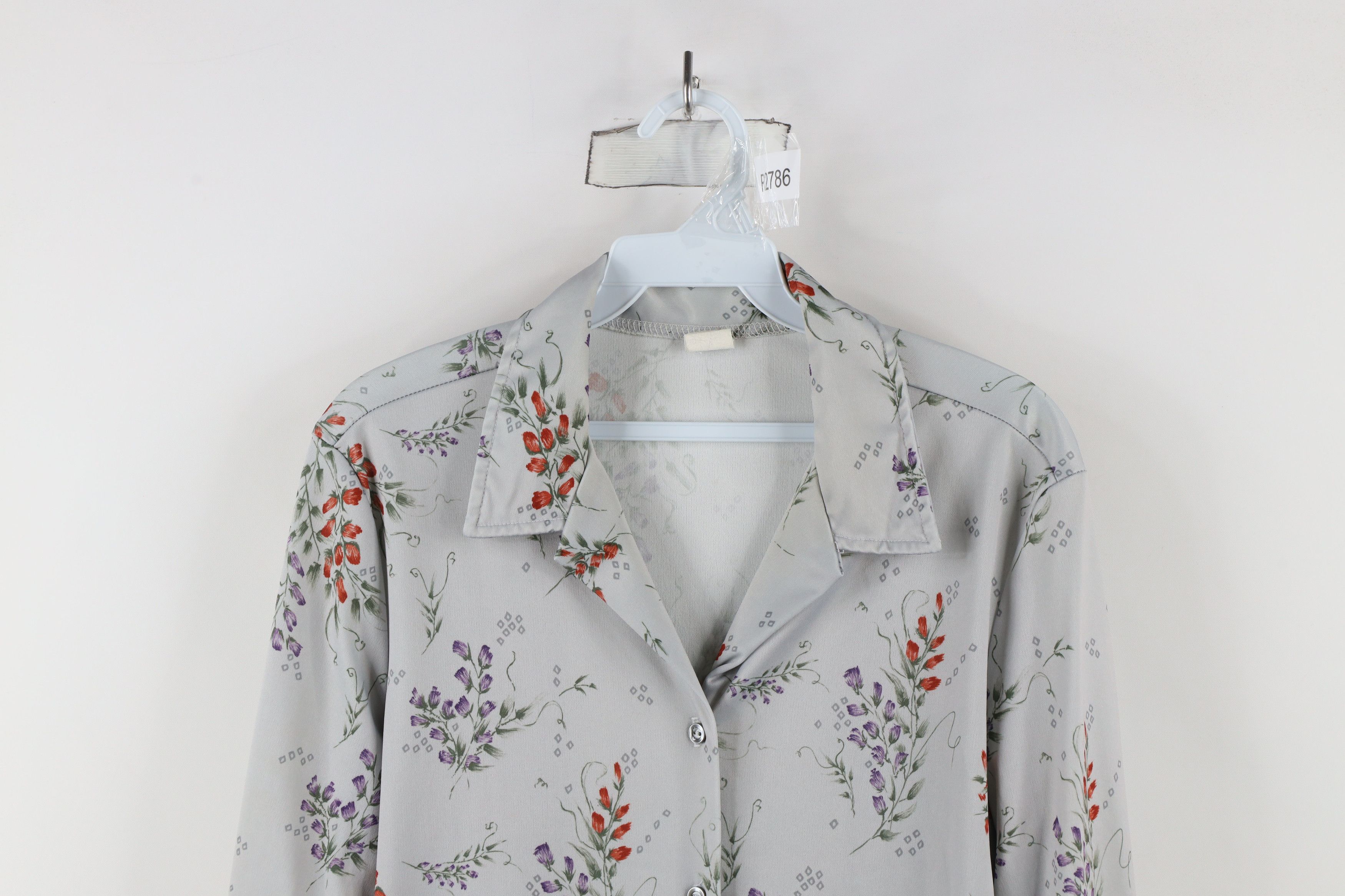 Vintage Vintage 70s Streetwear Flower Knit Button Shirt USA Size XXL / US 16-18 / IT 52-54 - 2 Thumbnail