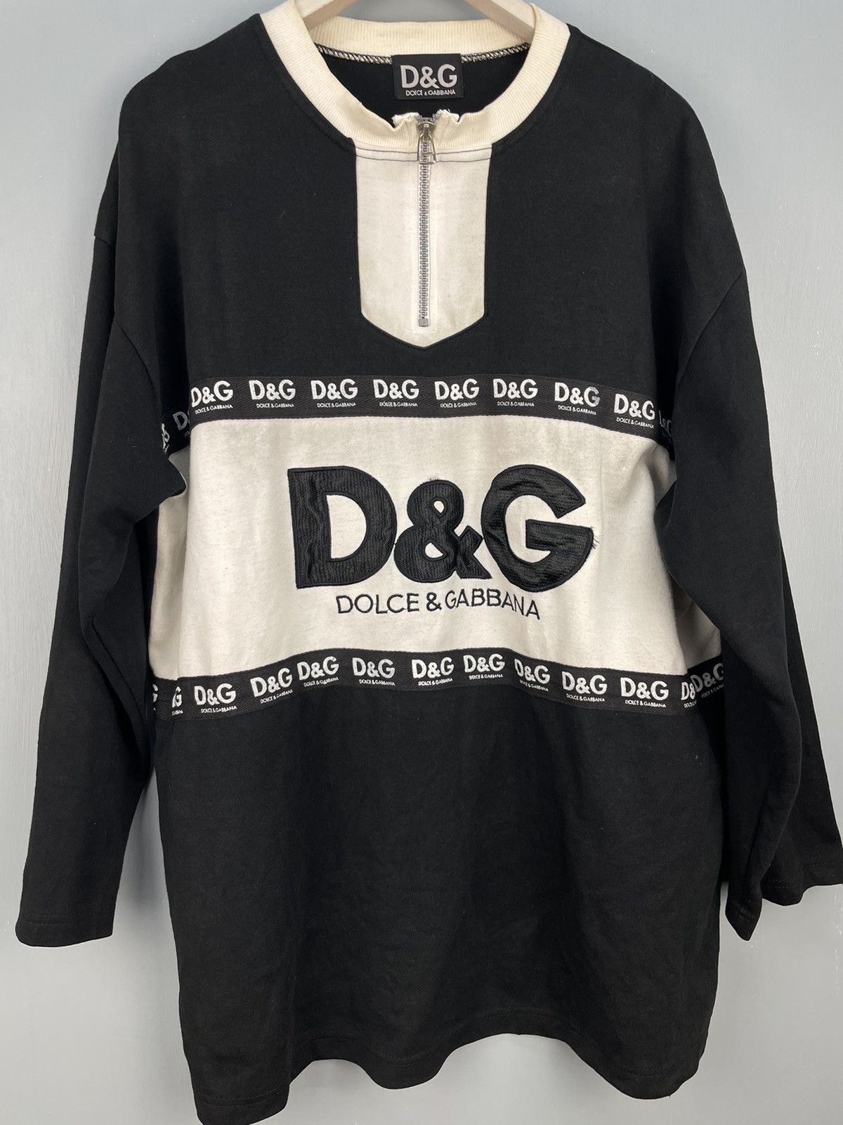 Dolce & Gabbana Vintage 90s Dolce & Gabbana D&G half zip sweatshirt Size US XL / EU 56 / 4 - 3 Thumbnail