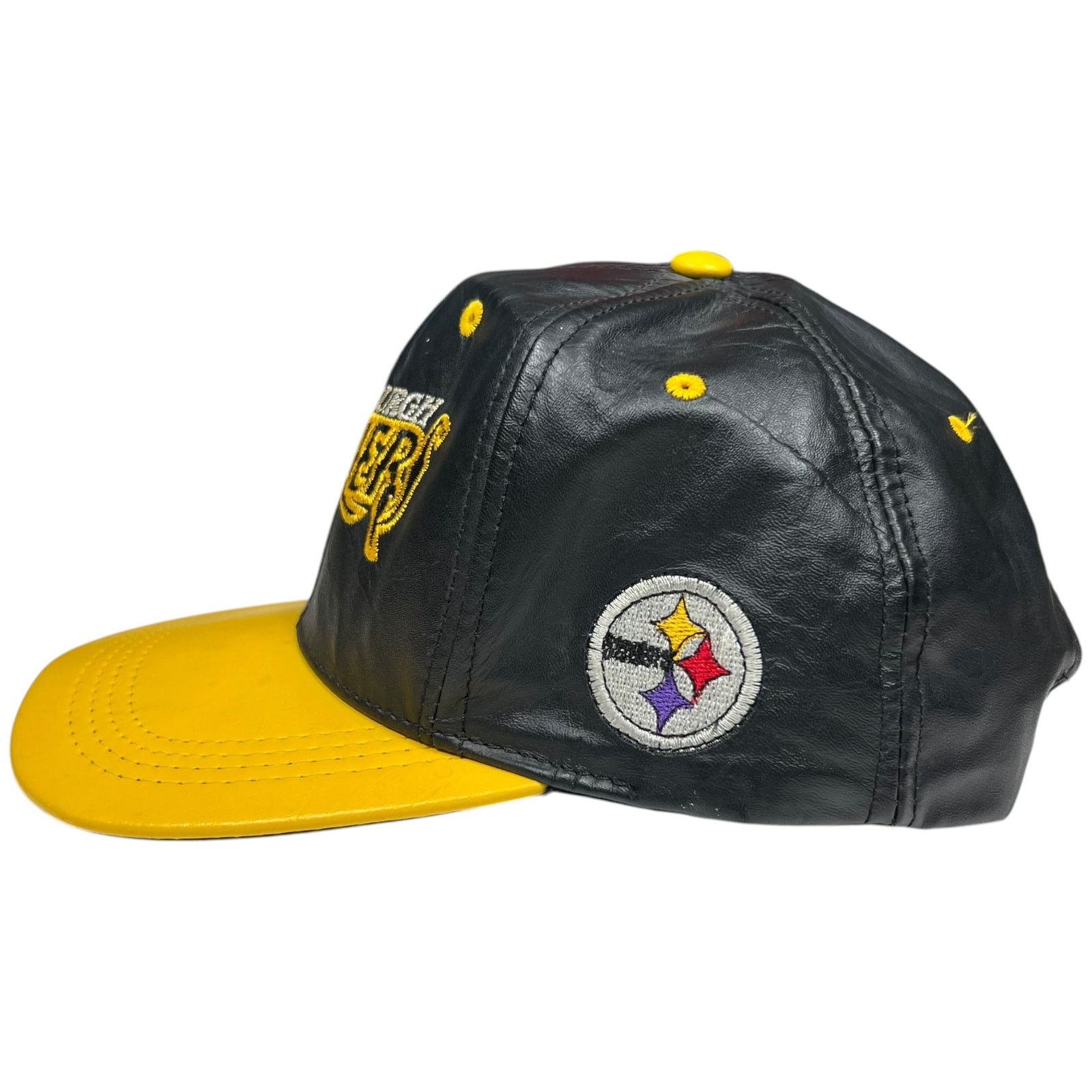 NFL × Vintage Vintage 90s Pittsburgh Steelers NFL branded leather SnapBack Size ONE SIZE - 5 Thumbnail
