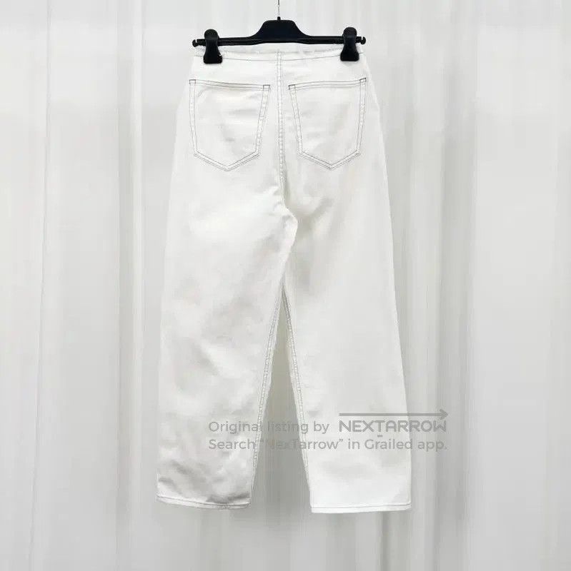 Maison Margiela Maison Margiela White Denim Logo Trousers for Women . Size 23" - 2 Thumbnail