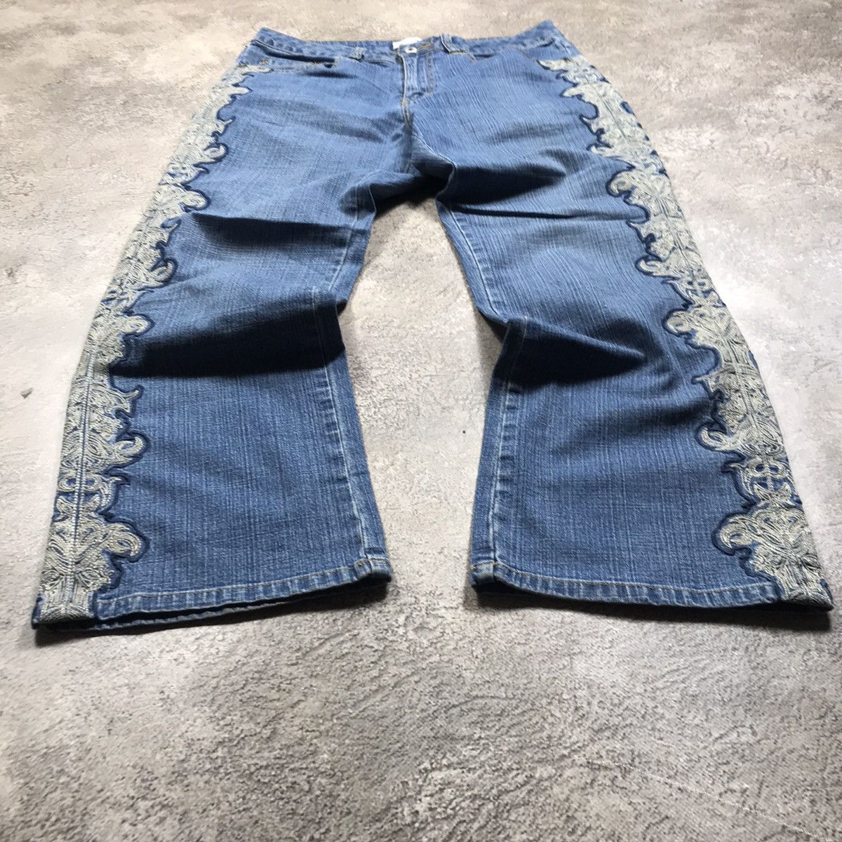 Vintage Y2K Distressed Flared Baggy Jeans Grunge Skate Graphic 32 Size 32" / US 10 / IT 46 - 1 Thumbnail