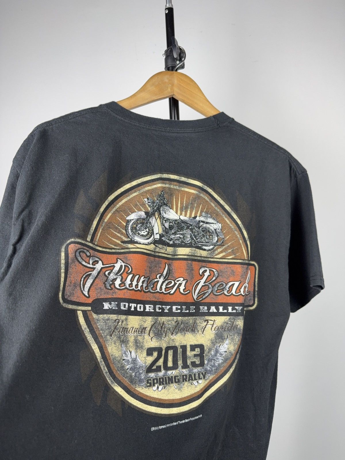 Harley Davidson 00s Biker Thunder Beach Motorcycle Moto Rally Tee 2013 Size US L / EU 52-54 / 3 - 10 Thumbnail