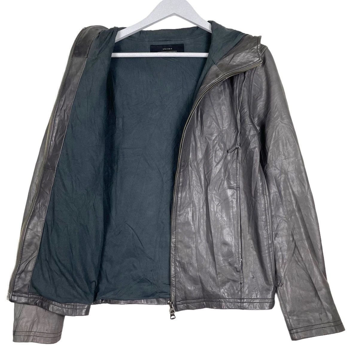 Japanese Brand × Leather × Other 💥SHAMA JAPAN COWHIDE LEATHER HOODIE JACKET Size US S / EU 44-46 / 1 - 1 Thumbnail