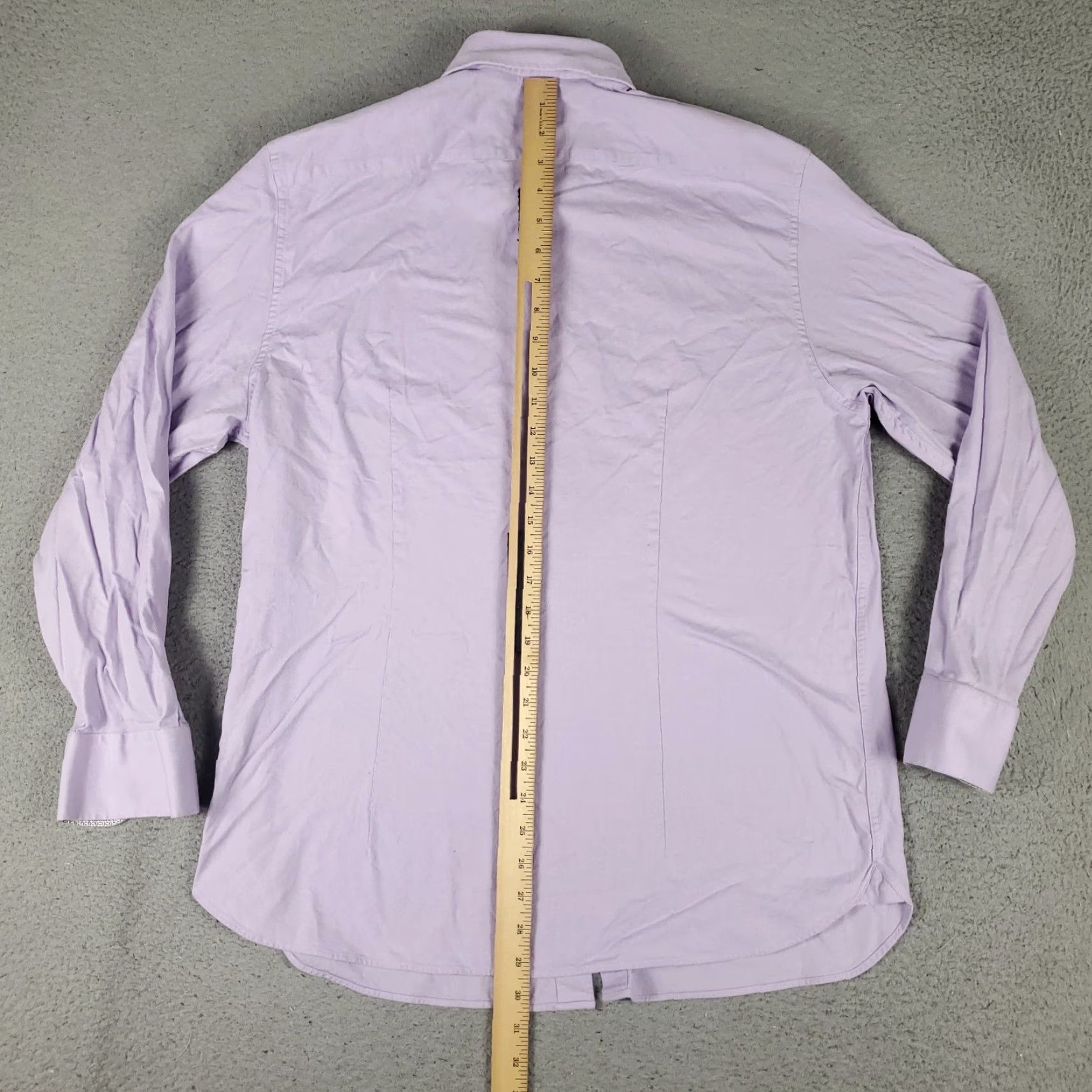 Ted Baker TED BAKER LONDON Shirt Mens 17 Purple Dress Shirt Long Sleeve Button Up 100% Cotton, Regular Fit, Collar Point, Classic Modern, Wedding, Workwear Mens Size 46R - 3 Thumbnail