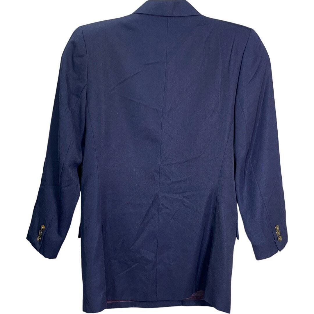 Ann Taylor Ann Taylor Womens Blazer Coat Double Breast Linen Long Sleev Size L / US 10 / IT 46 - 2 Thumbnail
