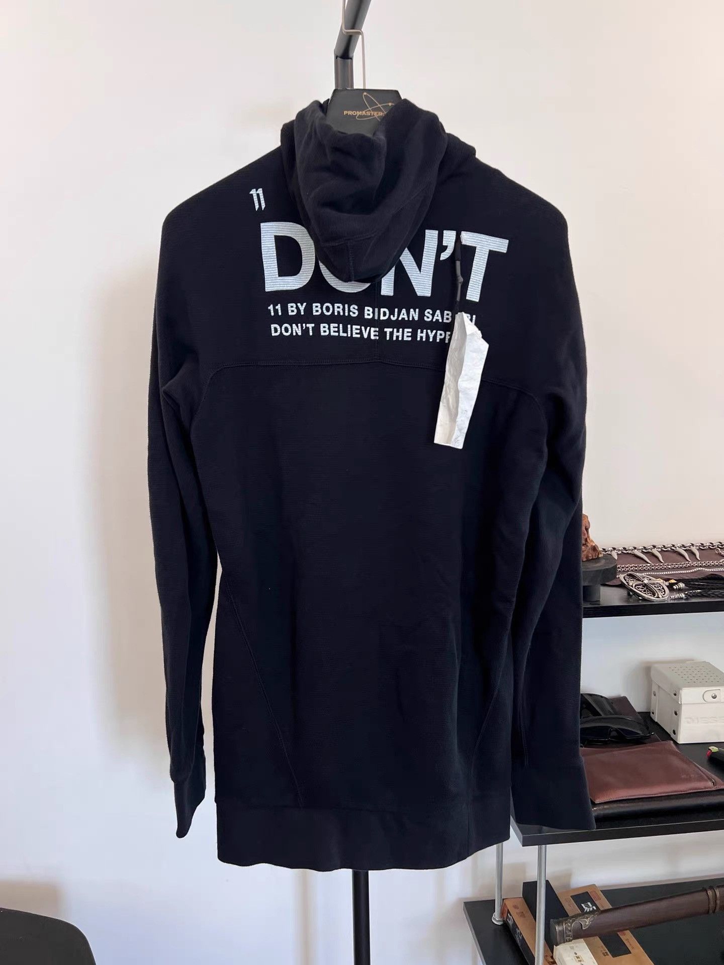 11 By Boris Bidjan Saberi 11by BBS Text Graphic Integrated Mask Hoodie K35 Size US XS / EU 42 / 0 - 1 Thumbnail