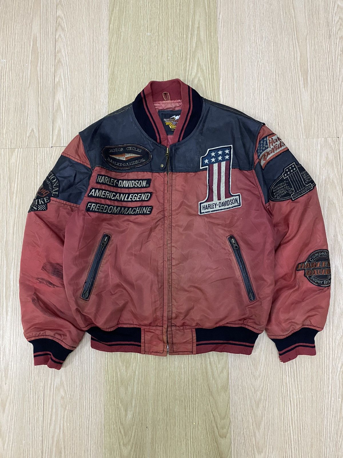 Harley Davidson × Vintage Vintage Harley Davidson Superbike Series Leather part jacket Size US L / EU 52-54 / 3 - 1 Thumbnail