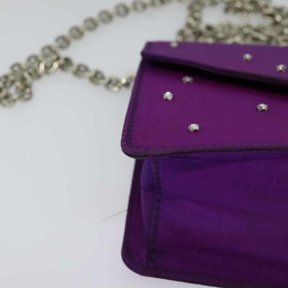 Celine CELINE Chain Shoulder Bag Nylon Purple Size ONE SIZE - 9 Thumbnail