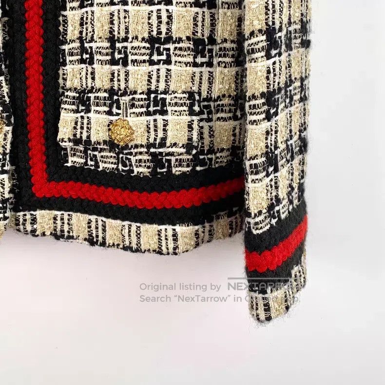 Gucci Gucci Colour-blocked striped rolled-edge plaid cotton roun Size XS / US 0-2 / IT 36-38 - 4 Thumbnail