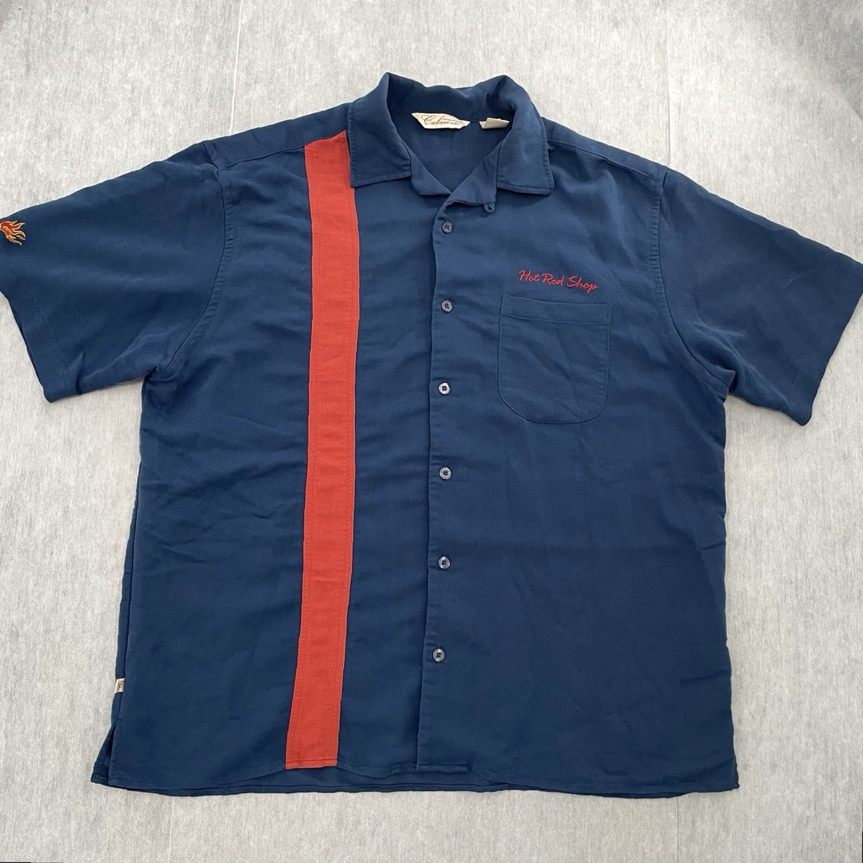 Cubavera Cubavera Shirt Adult Large Blue Hot Rod Shop Embroidered Loop Collar Mens L Size US L / EU 52-54 / 3 - 2 Thumbnail