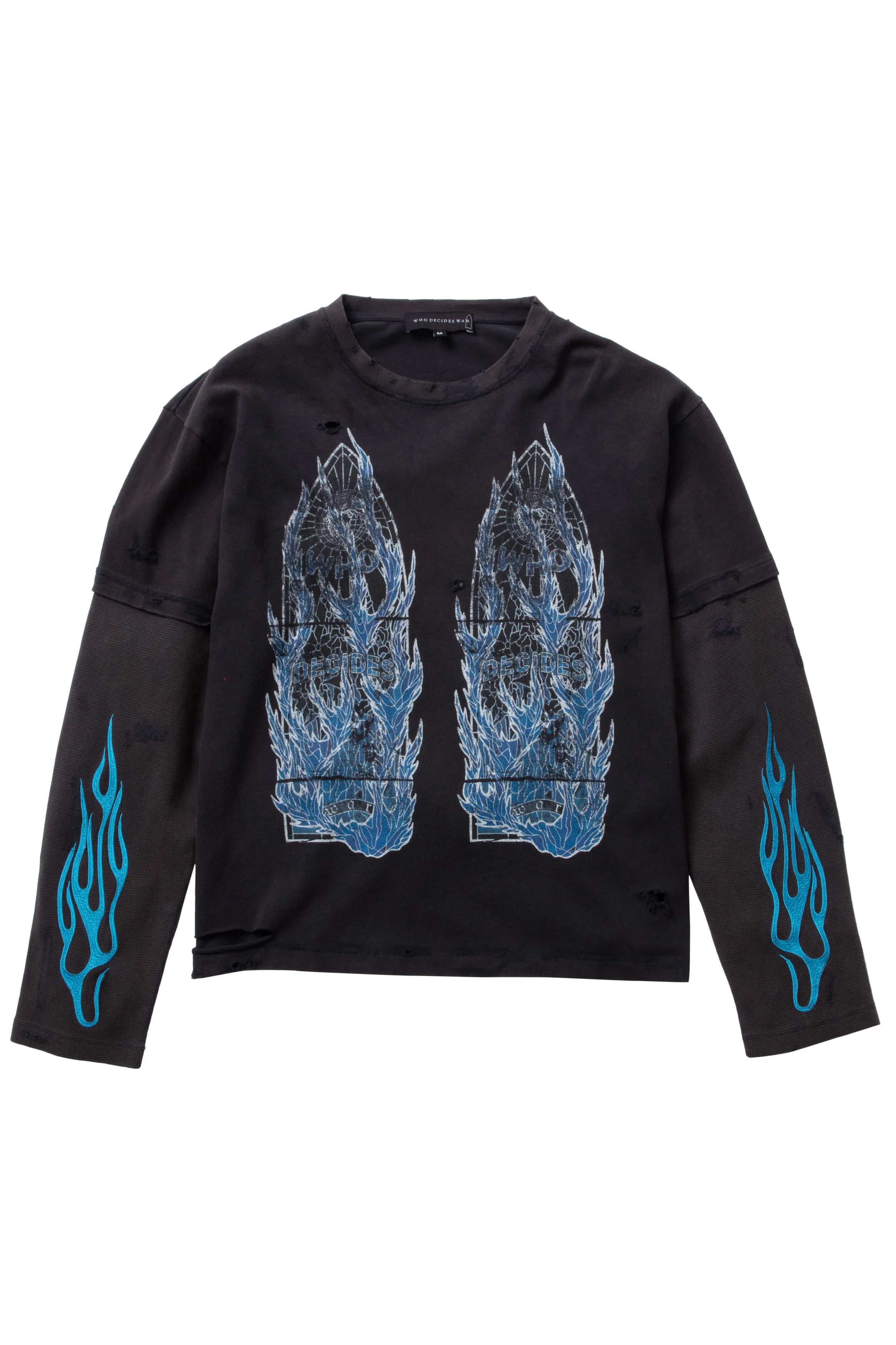 Who Decides War Who Decides War 'Flame Glass' Black & Blue Thermal Double LS Size US XXL / EU 58 / 5 - 1 Preview