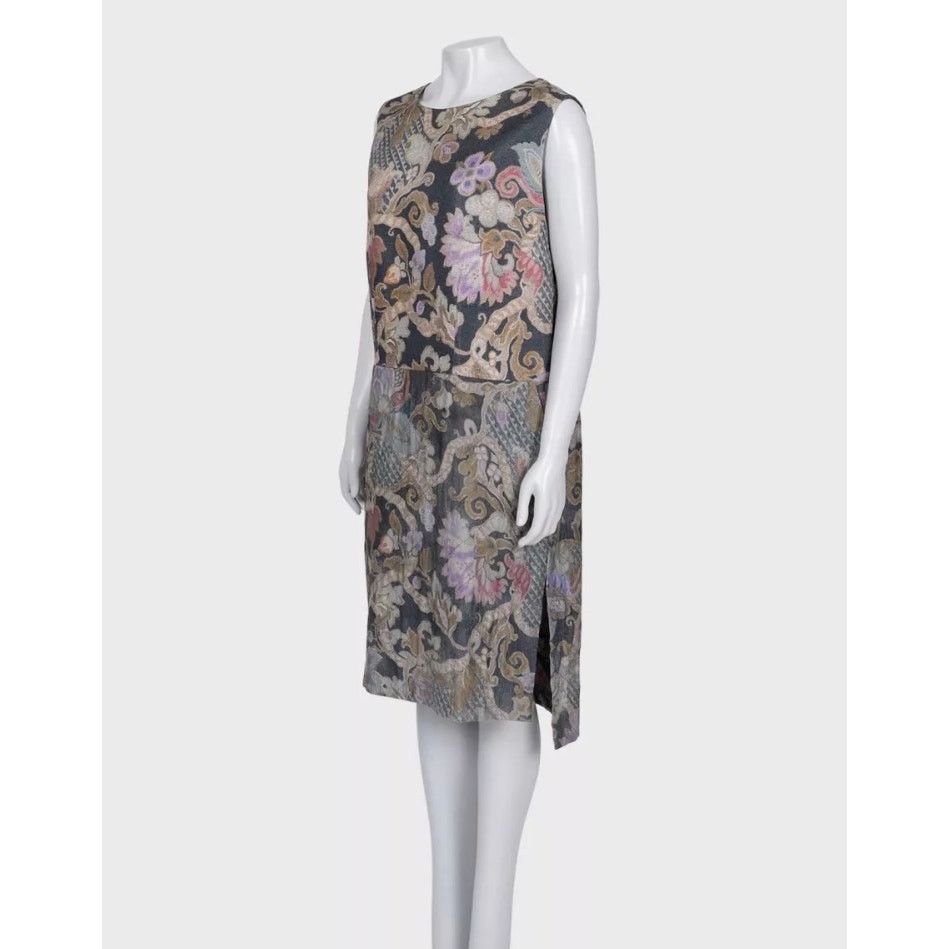 Dries Van Noten Dries Van Noten Wool & Silk Floral Print Midi Dress EU44 Size L / US 10 / IT 46 - 2 Thumbnail