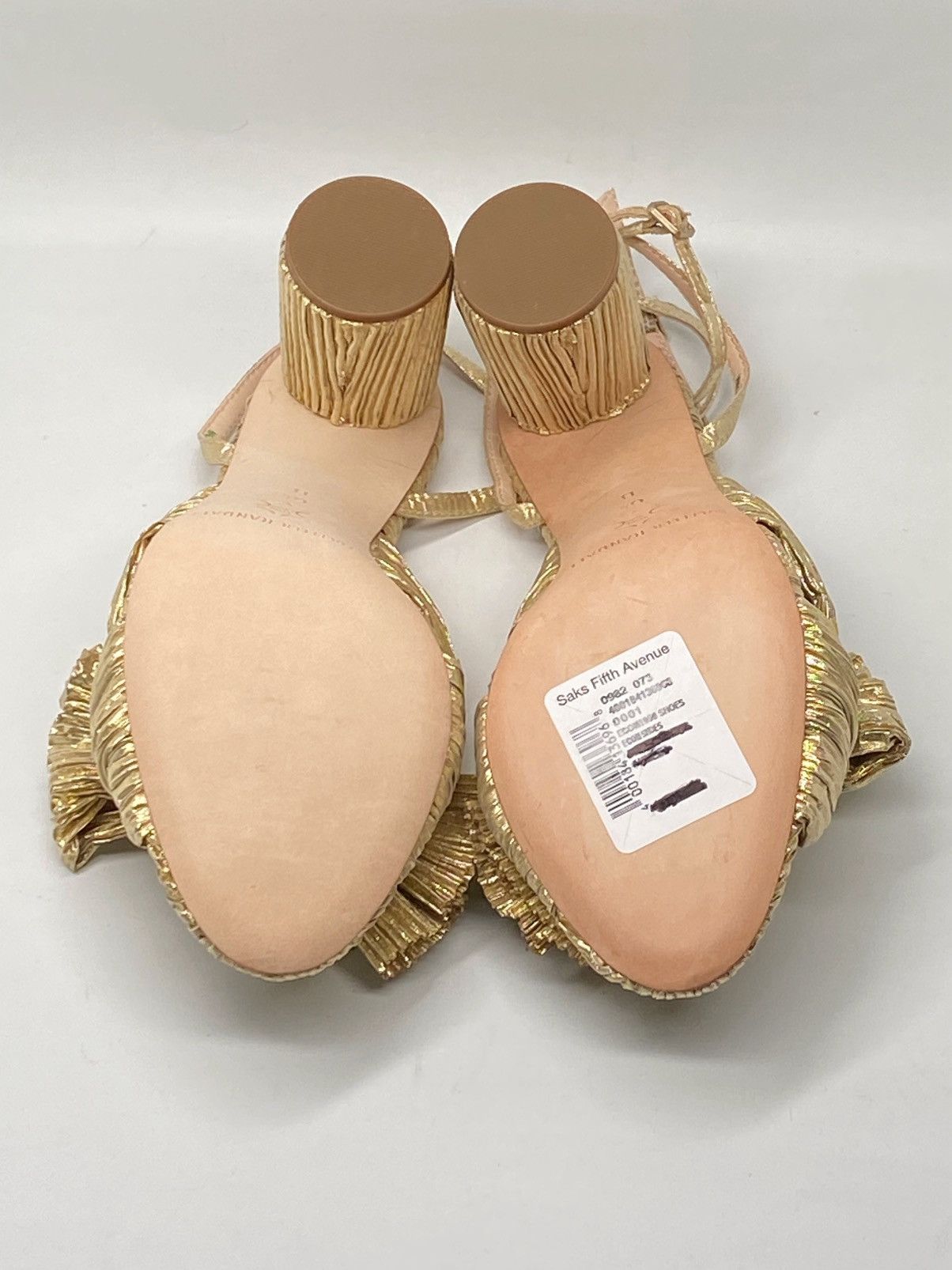 Loeffler Randall Loeffler Randall Gold Pleated Bow Heel Sandals size 6.5 Size US 6.5 / IT 36.5 - 12 Thumbnail