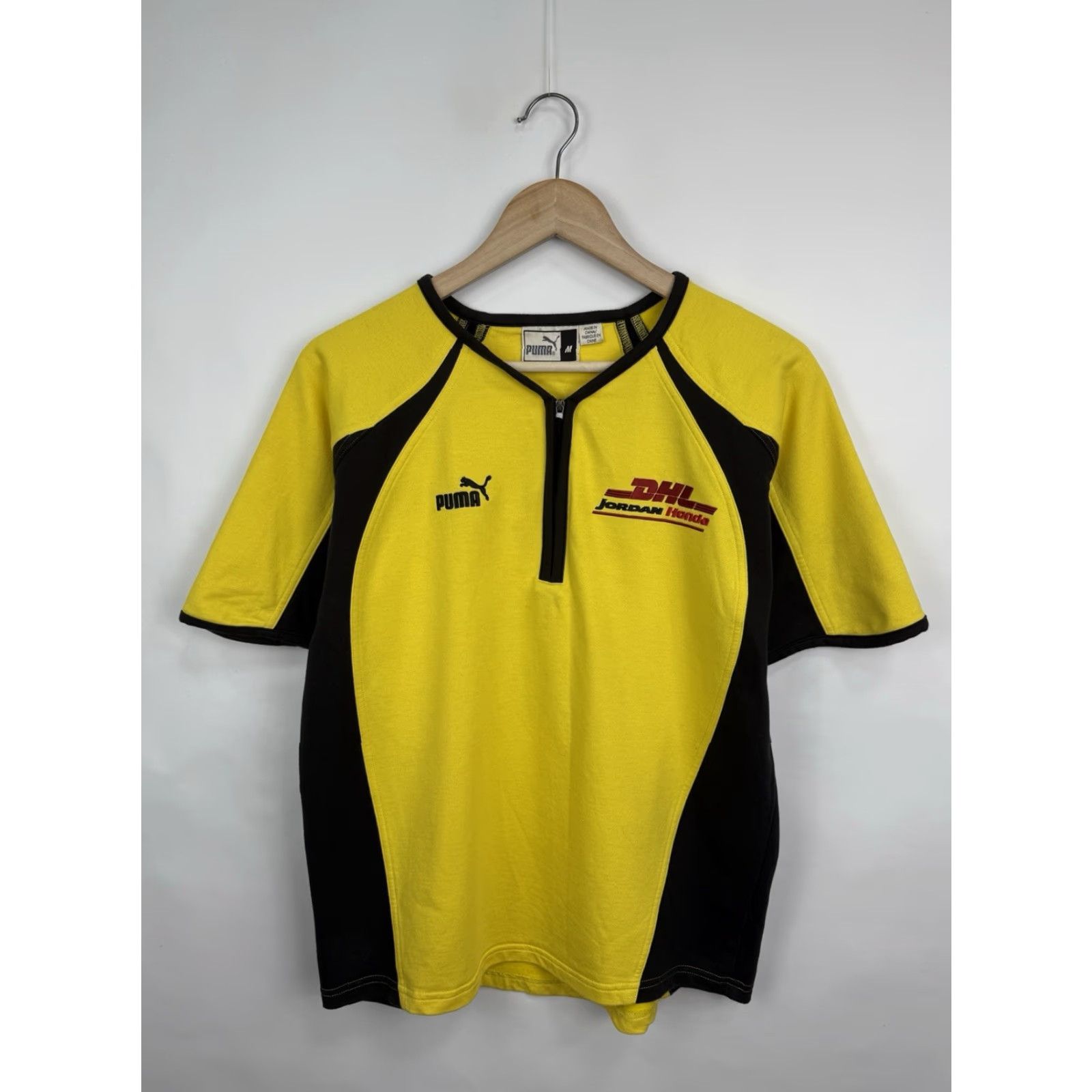 Puma VINTAGE 90s Jordan Honda F1 Team Puma DHL Deutsche Post Polo T-Shirt Mens M Yellow Puma DHL Deutsche Post 90s Shoes? Size US M / EU 48-50 / 2 - 3 Thumbnail