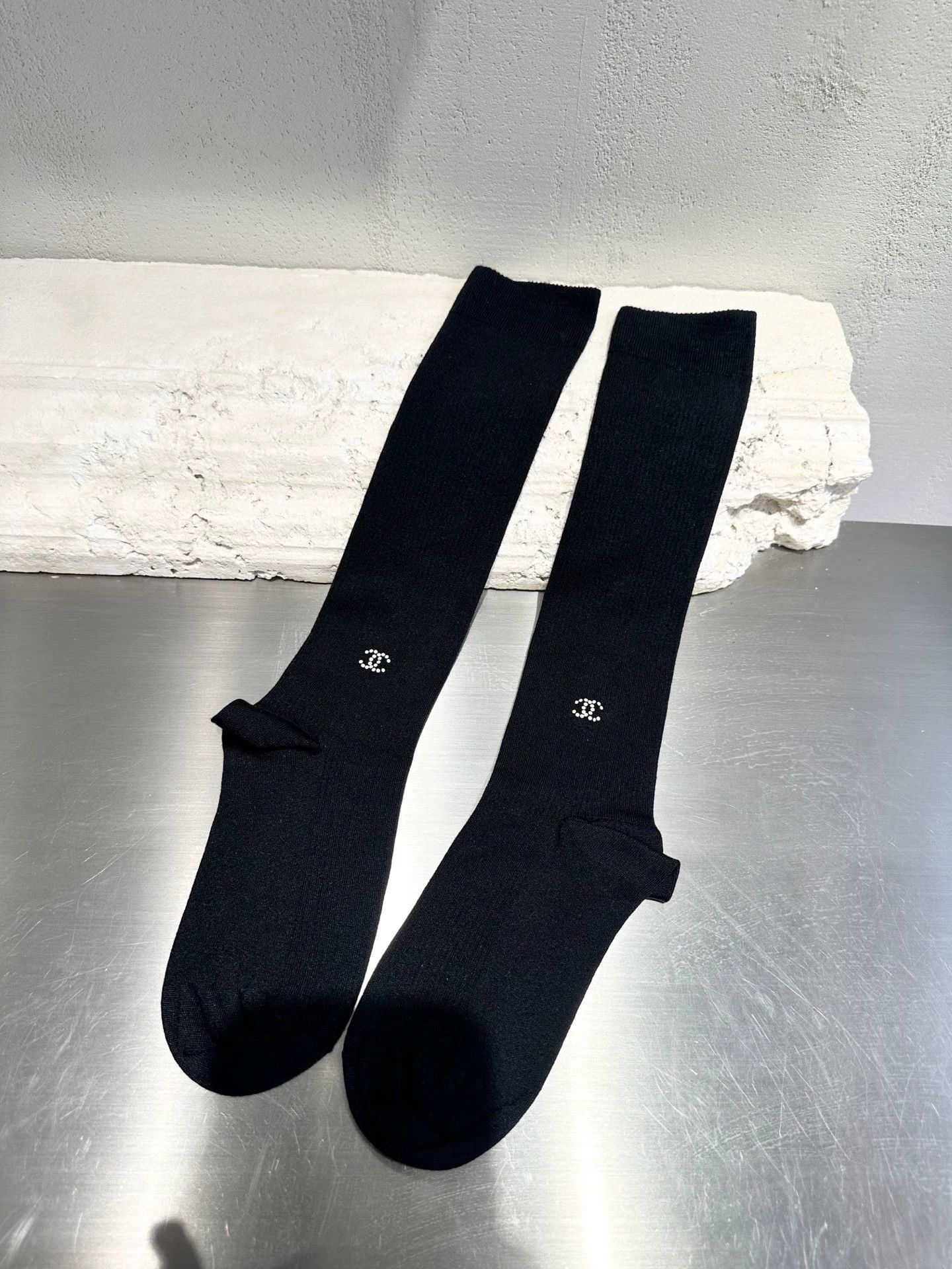 Chanel Chanel Black CC Mid-Calf Socks New Size ONE SIZE - 1 Thumbnail