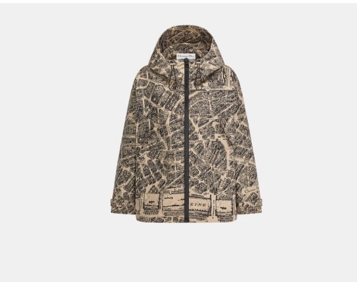 Dior o1w1db10425 357C25A Hooded Anork Jacket in Black & Beige Size M / US 6-8 / IT 42-44 - 1 Thumbnail