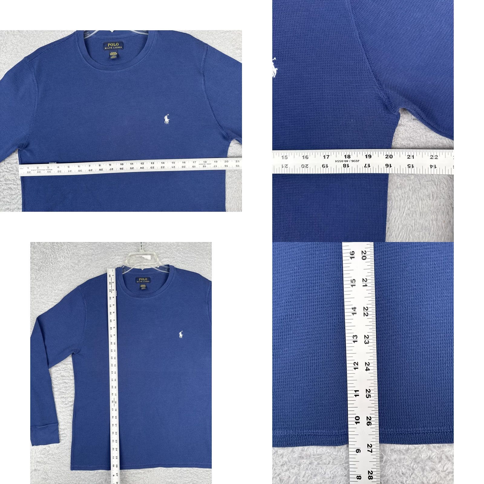 Polo Ralph Lauren Polo Ralph Lauren Shirt Mens L Blue Long Sleeve Thermal Crew Logo Knit Shirt Size US L / EU 52-54 / 3 - 8 Thumbnail