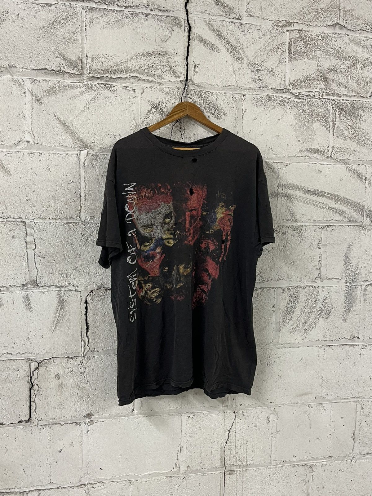 Band Tees System of a down rare thrashed 90s band tee grunge Size US XL / EU 56 / 4 - 2 Thumbnail