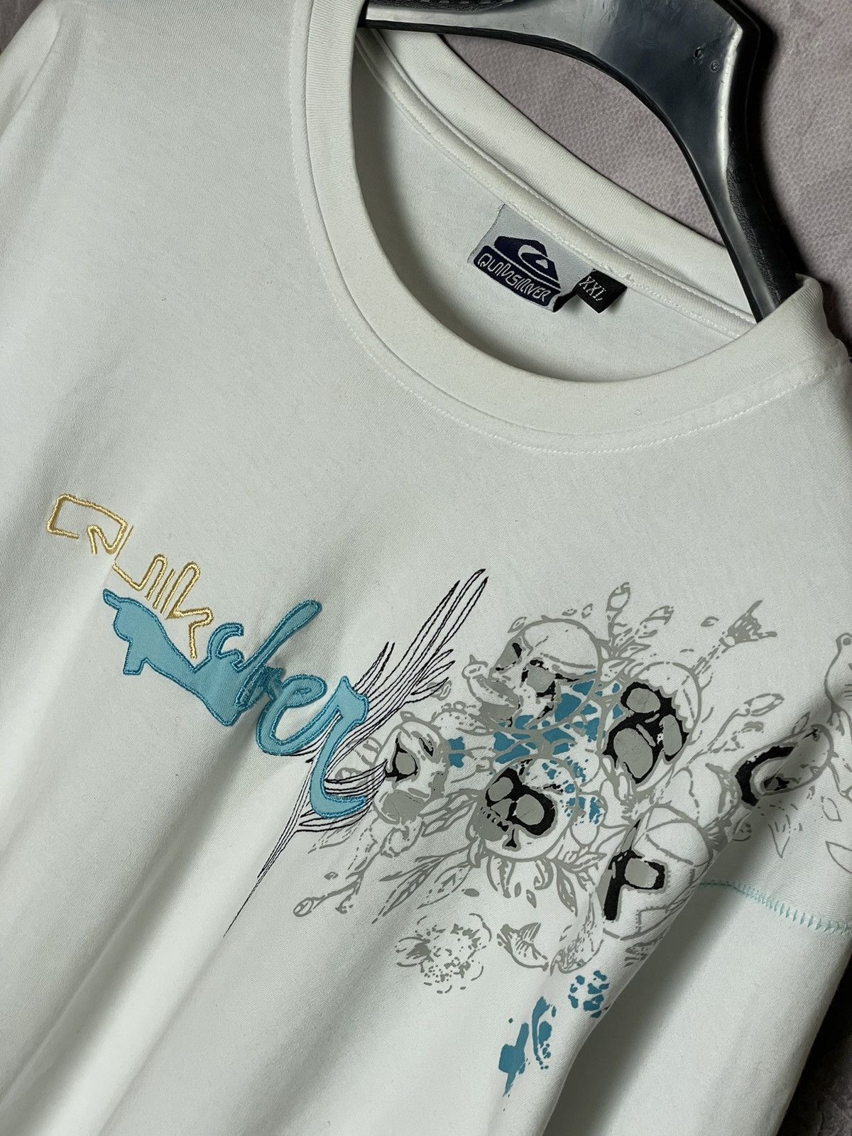Affliction × Quiksilver Vintage Quiksilver Affliction Style Big Print Mocha t shirt Size US XL / EU 56 / 4 - 7 Thumbnail
