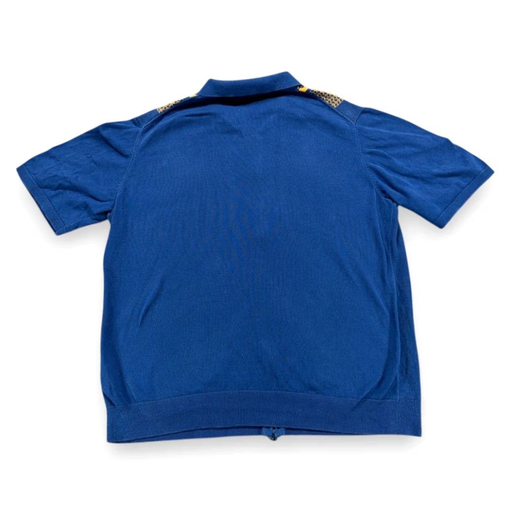 Vintage Paul Fredrick Shirt Adult EXTRA LARGE Blue Yellow Cotton Knit Zip Up Retro Mod Size US XL / EU 56 / 4 - 3 Thumbnail