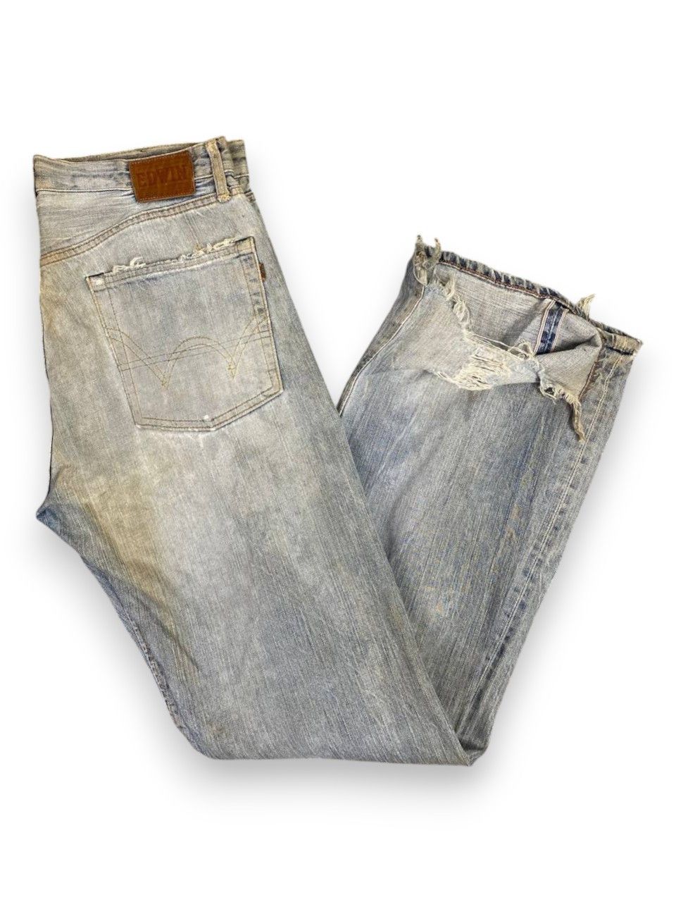 Edwin vintage edwin 505zx selvedge distressed denim nice design Size US 34 / EU 50 - 1 Thumbnail