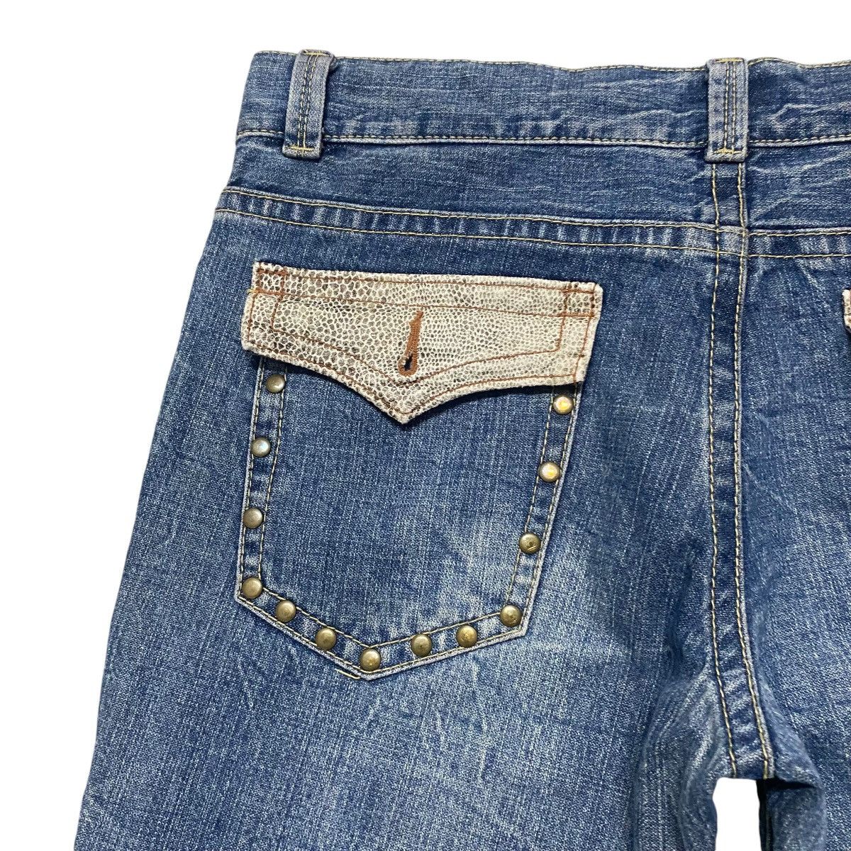 Japanese Brand OZZ FIRST PINBALL Denim Flare Jeans Studded Size US 34 / EU 50 - 12 Thumbnail