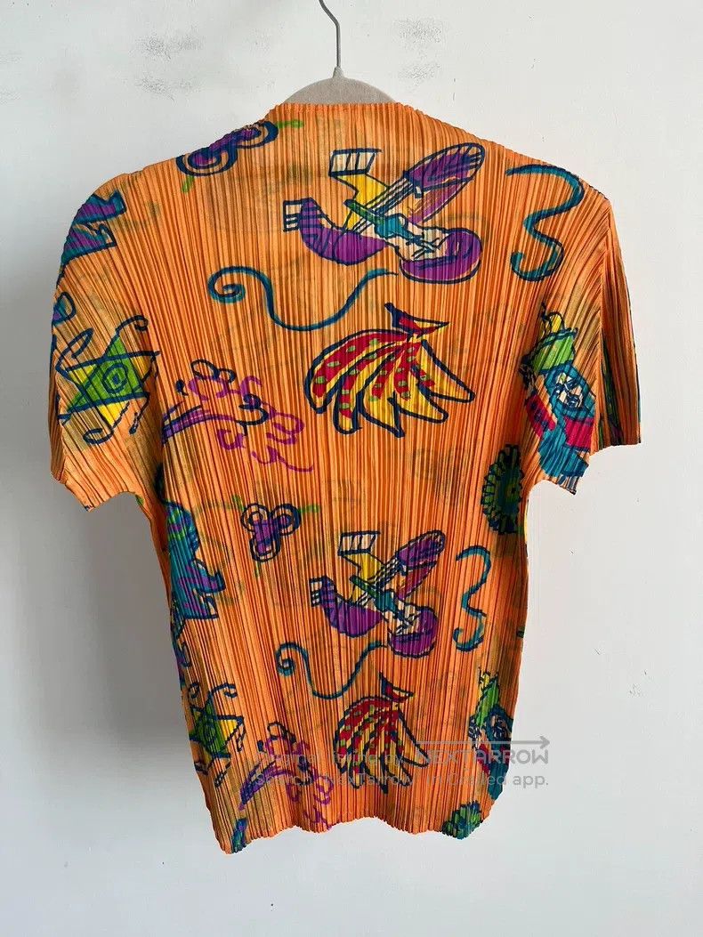 Issey Miyake Issey Miyake Orange Short Sleeve Size L / US 10 / IT 46 - 2 Thumbnail