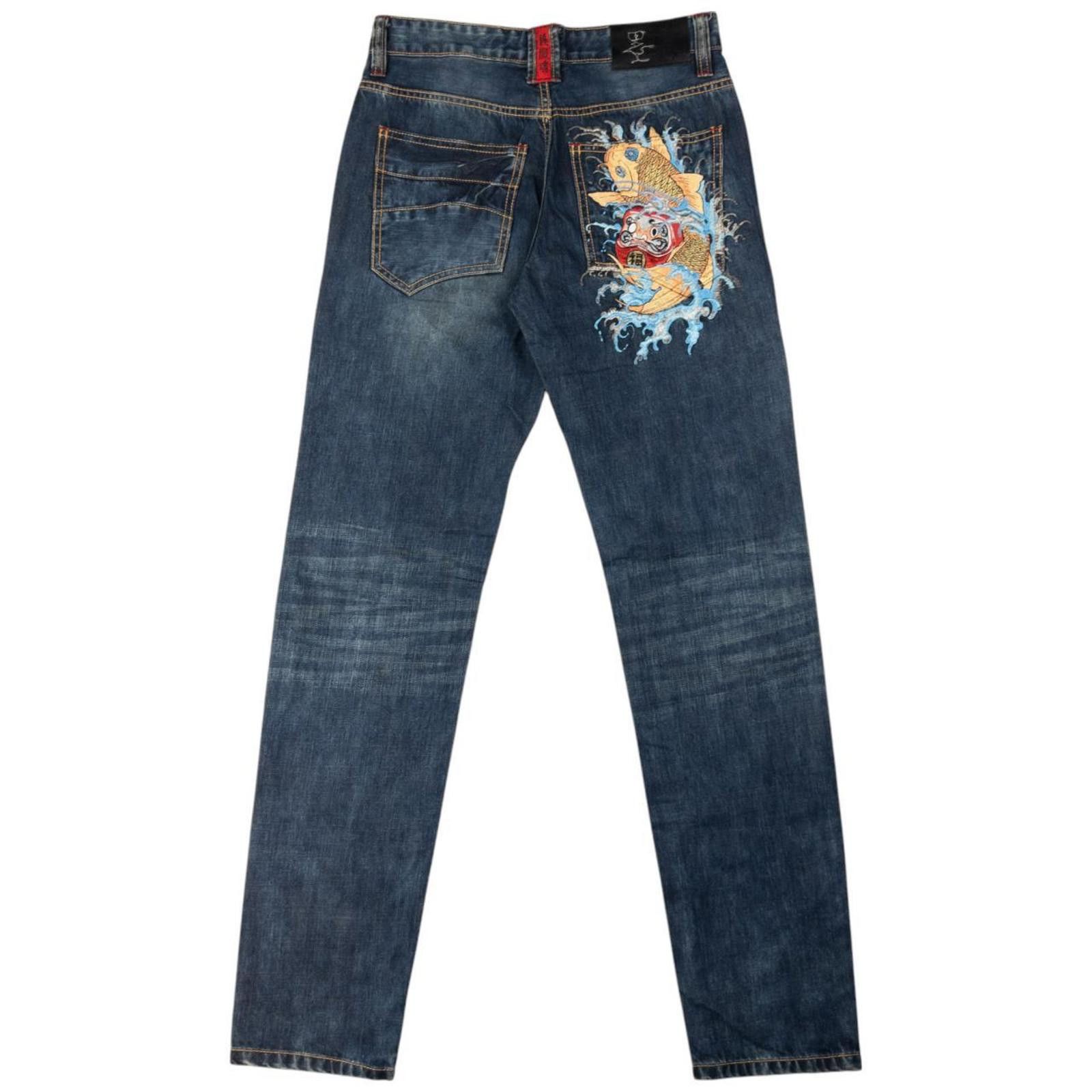 Other Vintage Big Train Embroidered Koi Fish Denim Jeans Size W30 Size US 30 / EU 46 - 2 Thumbnail