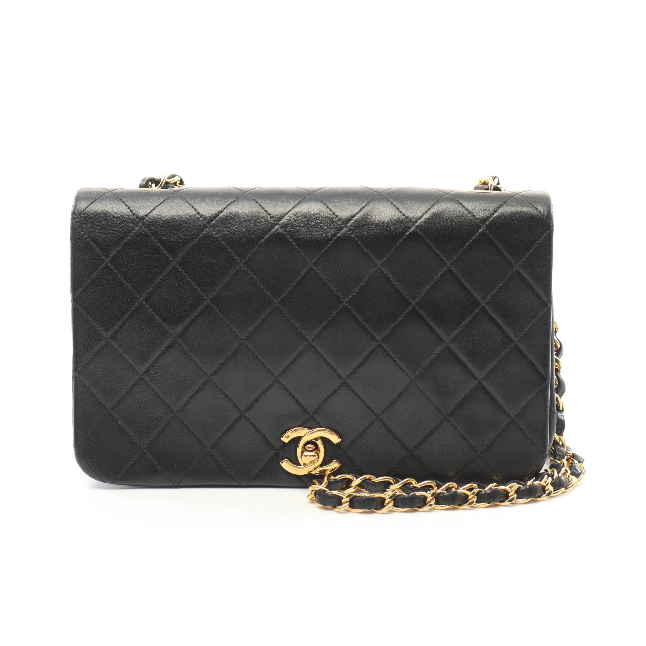 Chanel Chanel Full Flap Matelasse Chain Shoulder Bag Lambskin Black Gold Hardware Size ONE SIZE - 1 Thumbnail