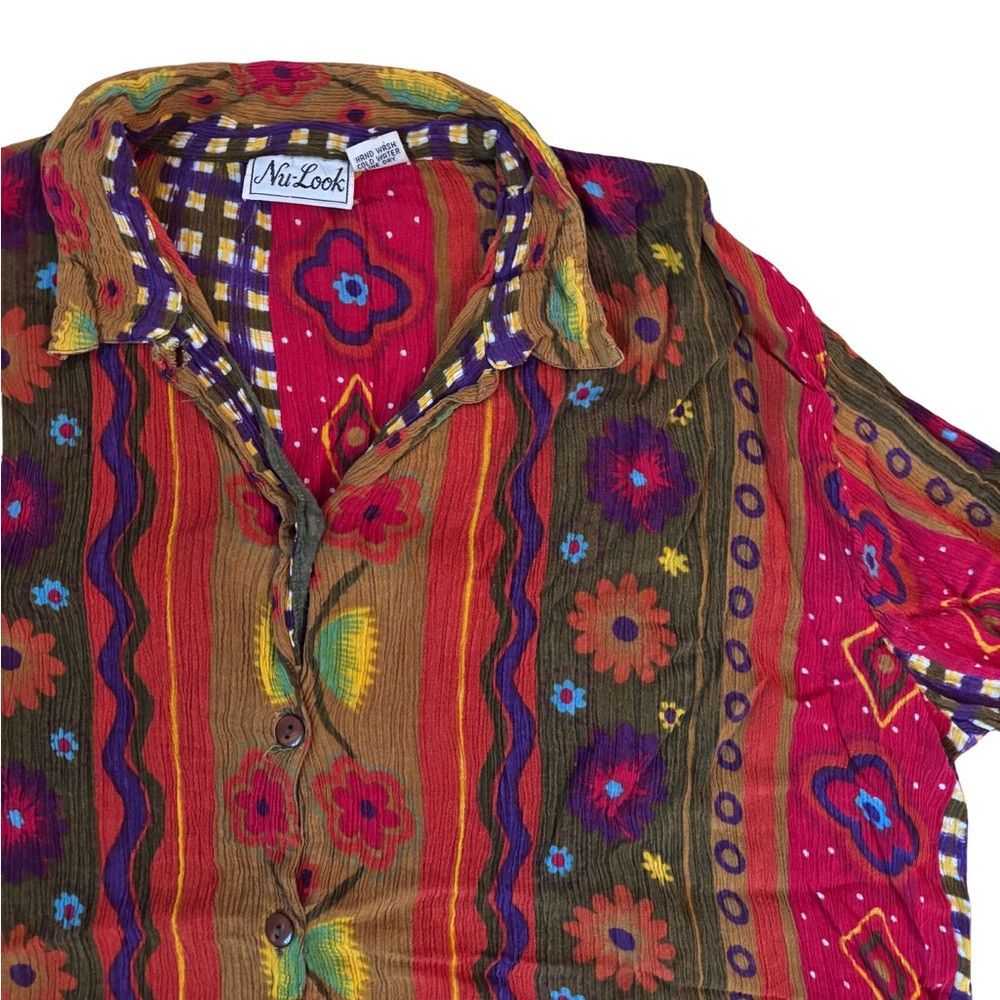 Vintage Vintage Nu-Look Crinkle Fiesta Shirt Size US M / EU 48-50 / 2 - 2 Thumbnail