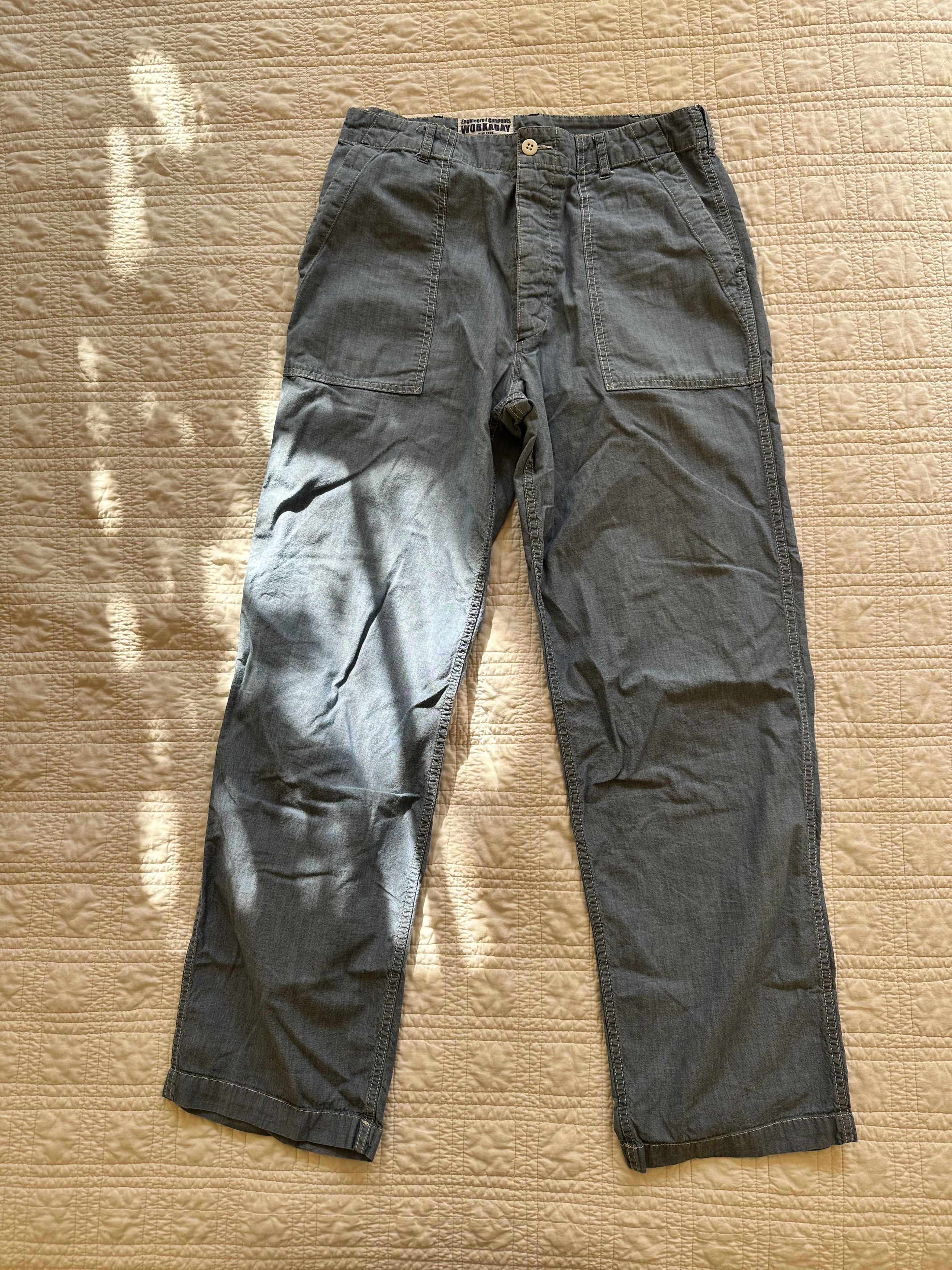 image of Engineered Garments Workaday Trousers in Indigo, Men's (Size 31)