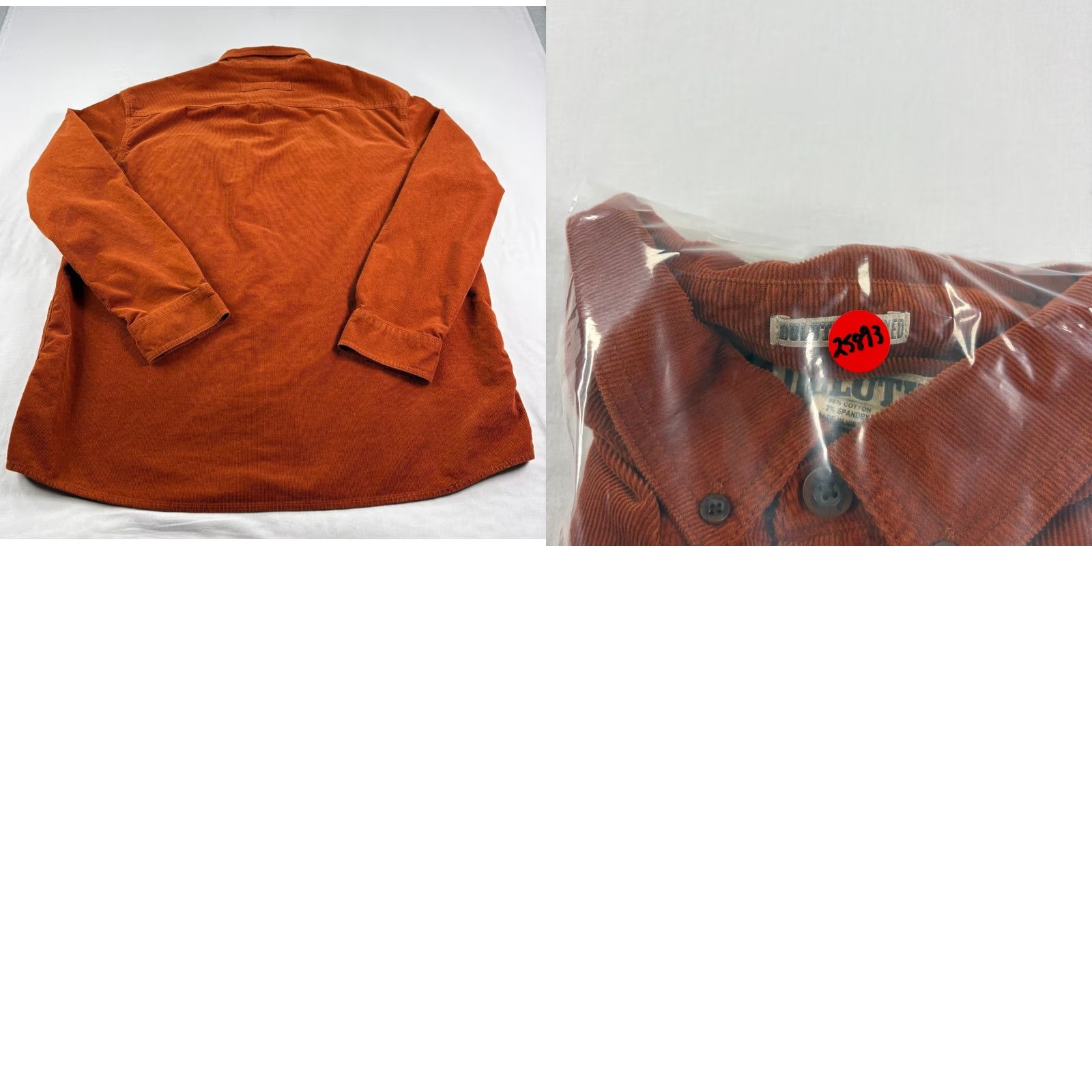 CO Duluth Shirt Mens XLT Tall Orange Corduroy Button Up Untucked Relaxed Size US XL / EU 56 / 4 - 8 Thumbnail