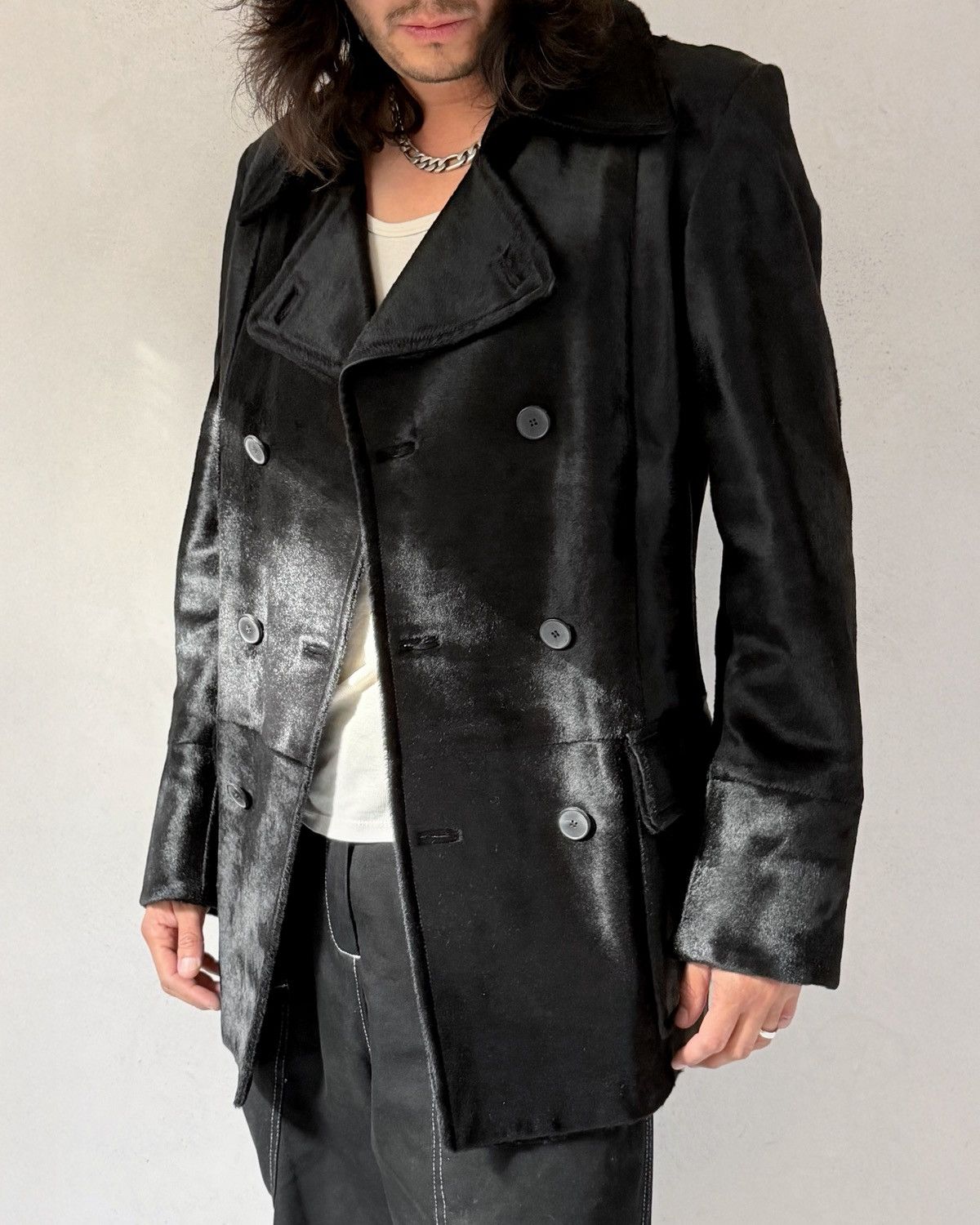 Yves Saint Laurent YSL hair-on cowhide coat by Marc Jacobs Size US M / EU 48-50 / 2 - 10 Thumbnail