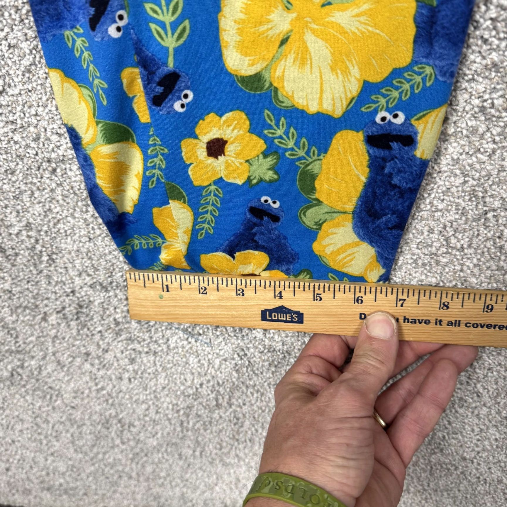 Vintage Sesame Street Pajama Pants Men S Cookie Monster Floral Sleep Lounge Shirt Size US 29 - 3 Thumbnail