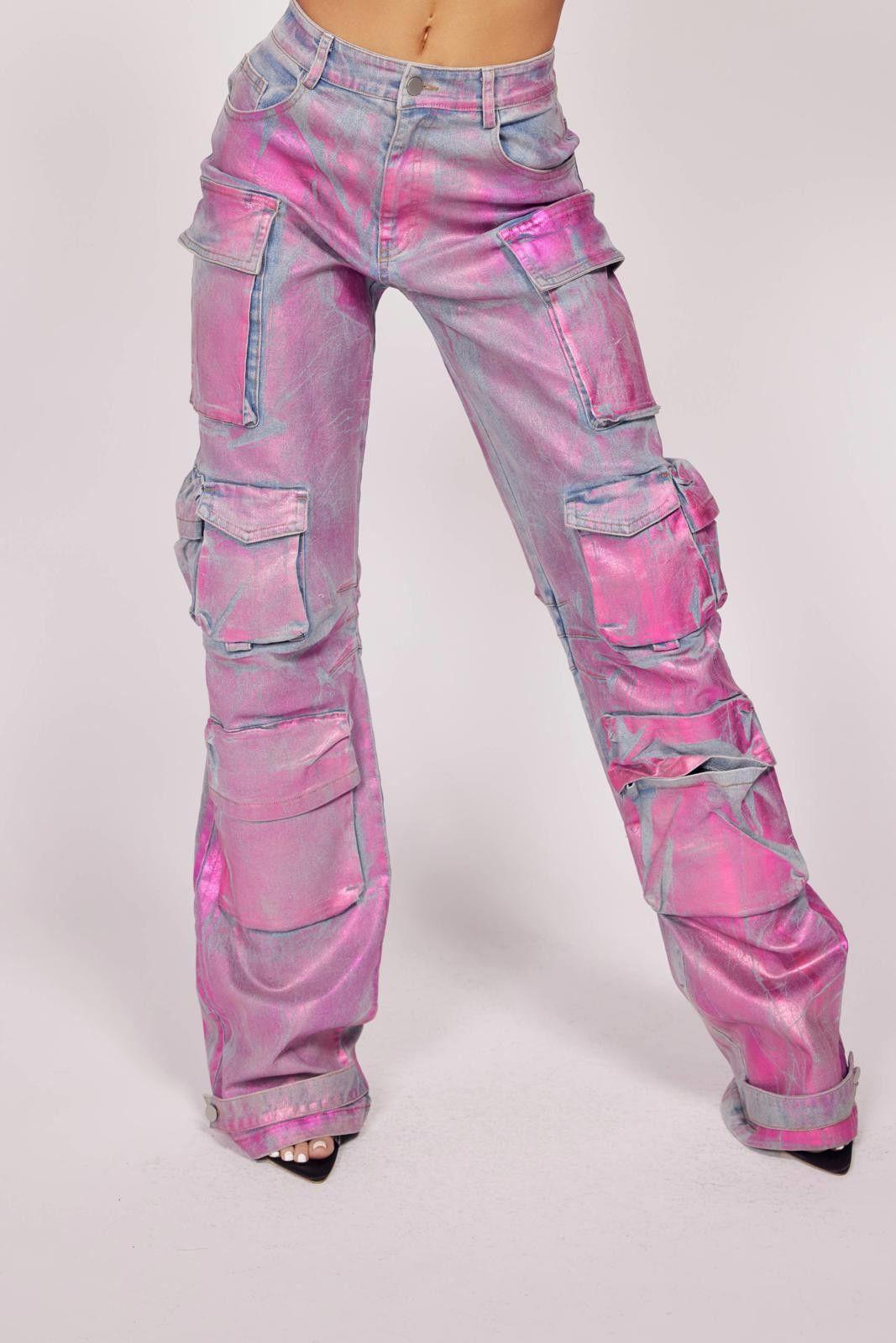 Other Metallic Chic Pink Cargo Pants by WFFS Size 28" / US 6 / IT 42 - 5 Thumbnail