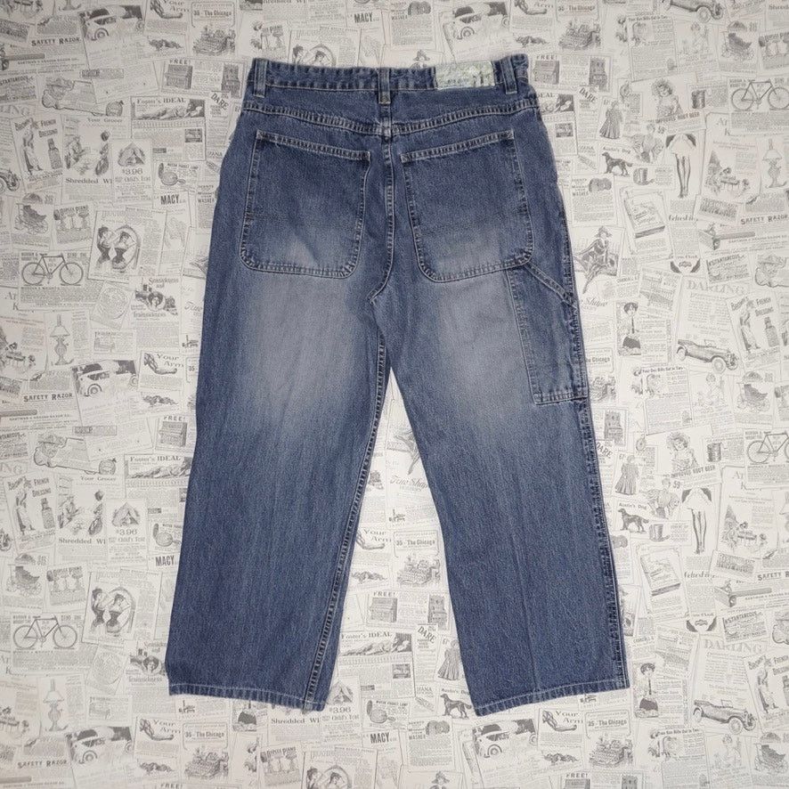 Vintage Vintage Y2K Raw edge denim carpenter 2000s baggy fade pants Size US 34 / EU 50 - 1 Thumbnail