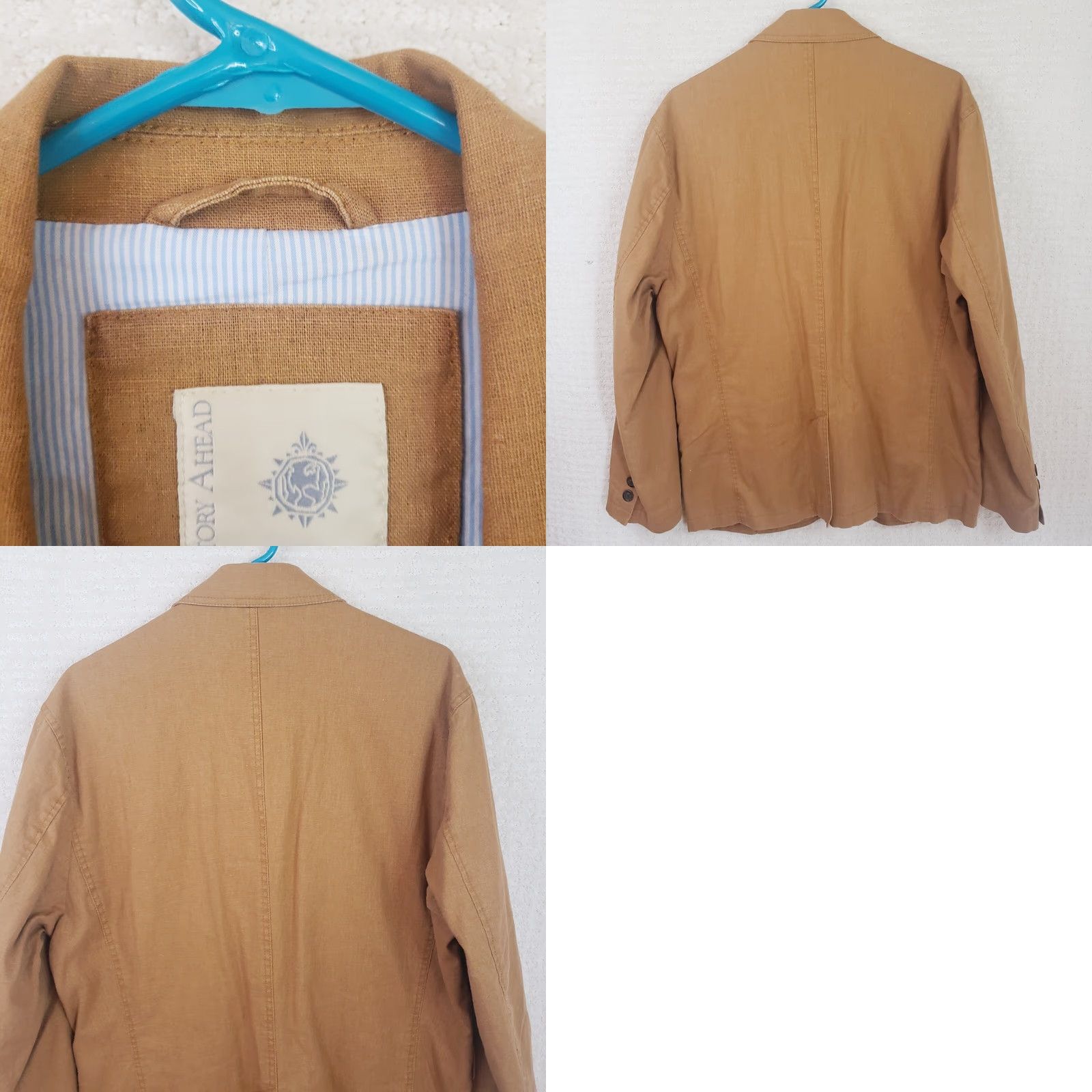 The Territory Ahead Territory Ahead Blazer Shirt Men 40S Brown Linen Silk Notch Casual Beach Sports Size 40R - 8 Thumbnail