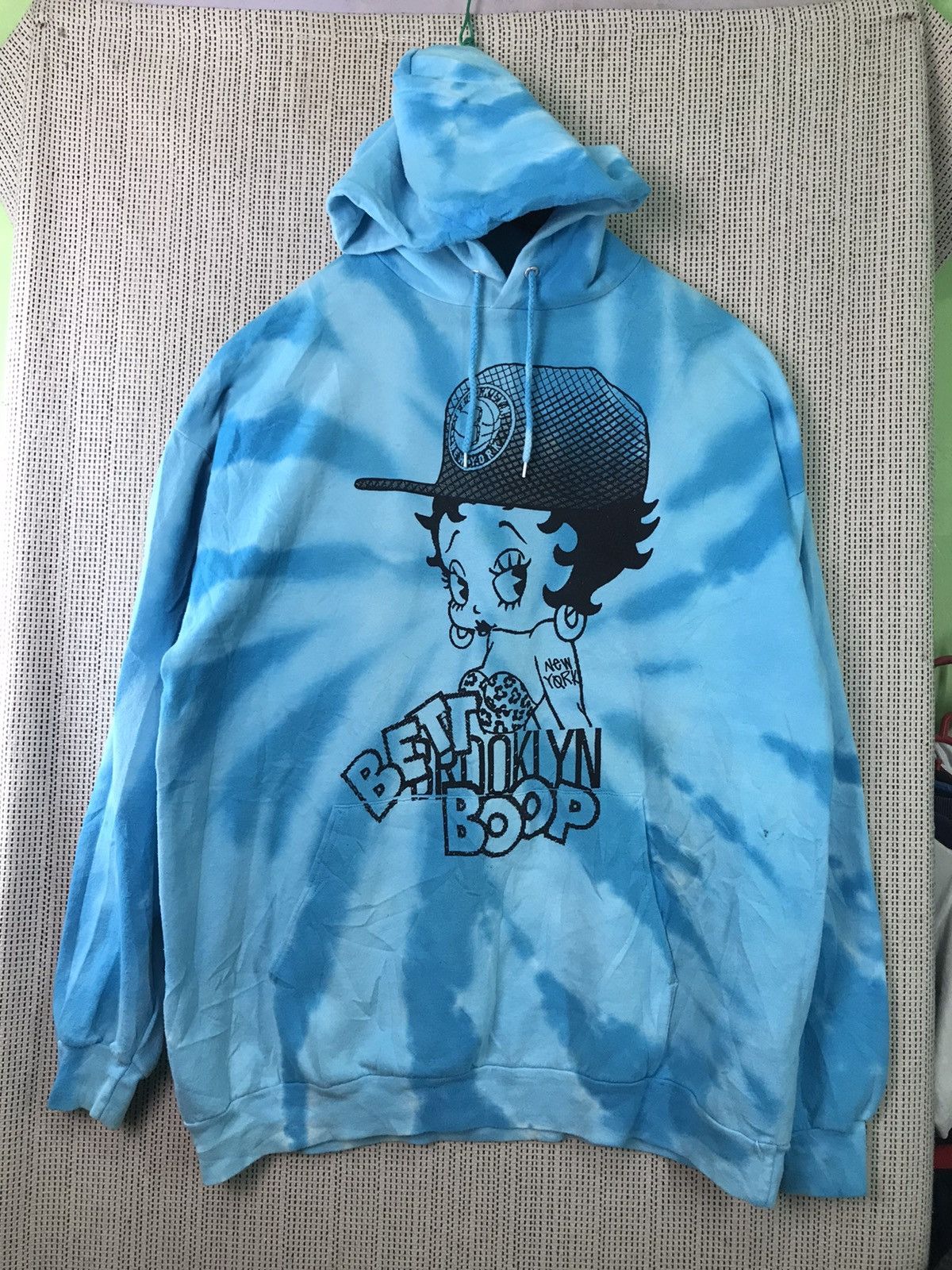 image of Vintage Betty Boopbrooklyn New York Hoodie in Blue, Men's (Size 2XL)