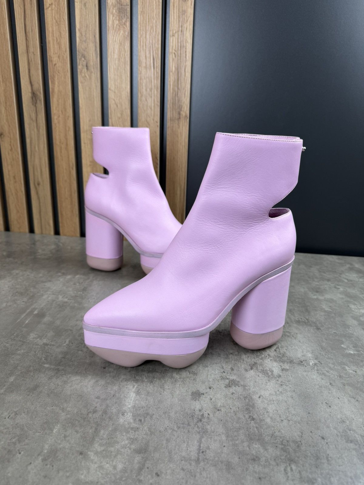 Japanese Brand at.kollektive x Kostas Murkudis Leather Platform Ankle Boots Size US 10 / IT 40 - 10 Thumbnail