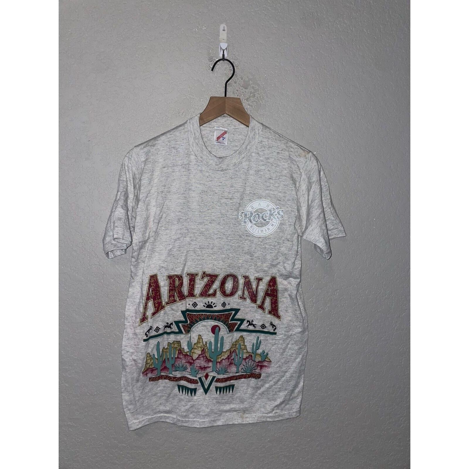 Jerzees Vintage Test Print Shirt Rock's Bar arizona Tee 90s VTG M Size US M / EU 48-50 / 2 - 1 Thumbnail