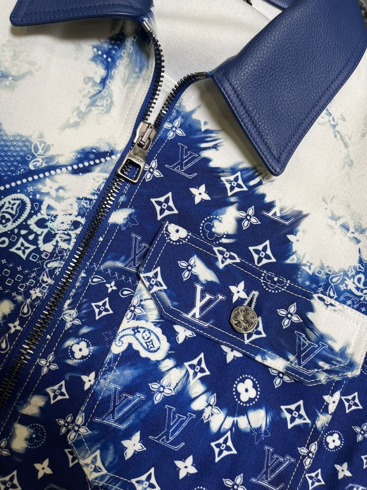 Louis Vuitton Louis Vuitton Virgil Bandana Tie Dye Denim Leather Jacket Size US L / EU 52-54 / 3 - 3 Thumbnail
