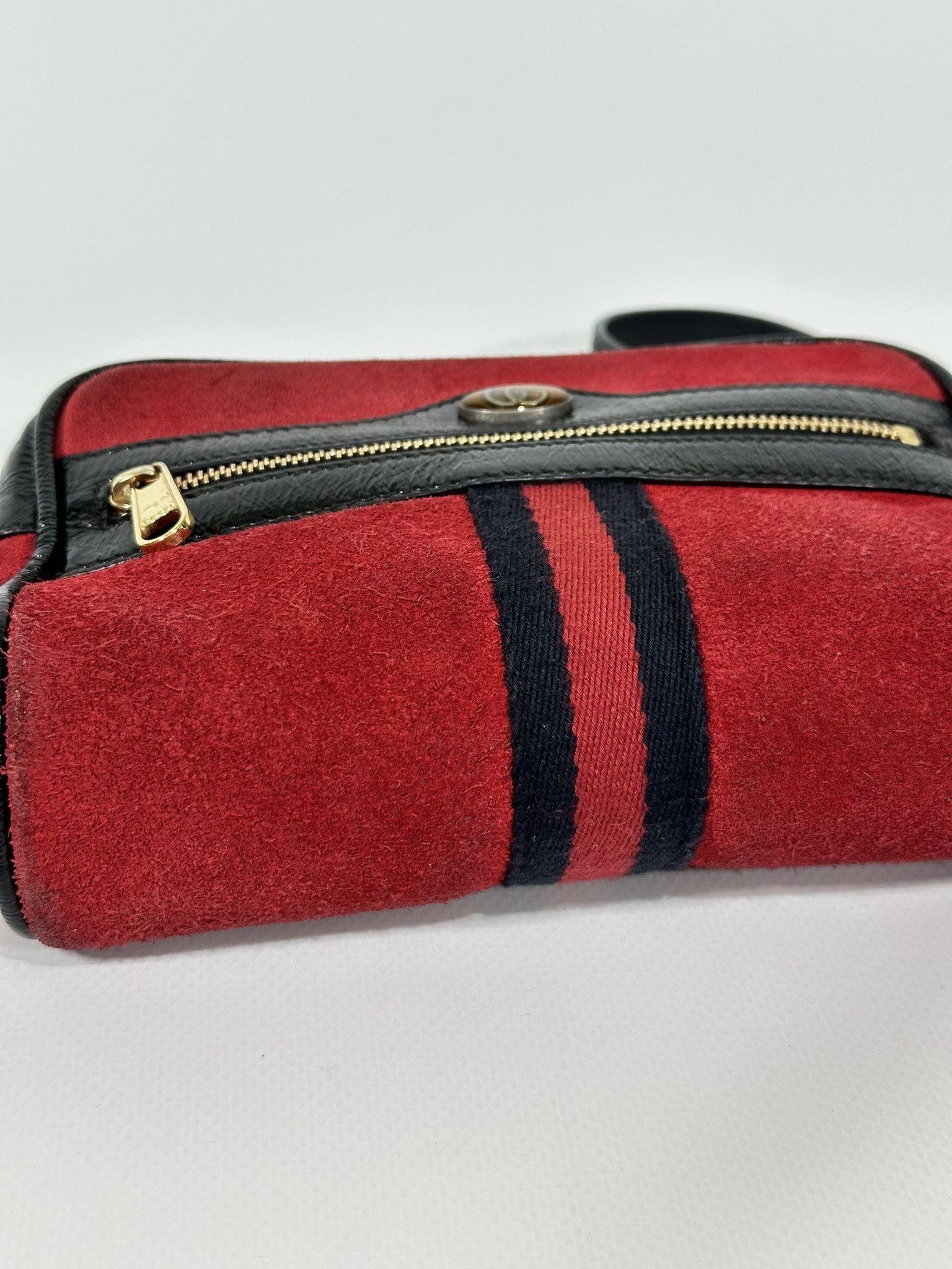 Gucci Gucci Crossbody Bag Ophidia Marmont GG Red Suede Web Size ONE SIZE - 4 Thumbnail