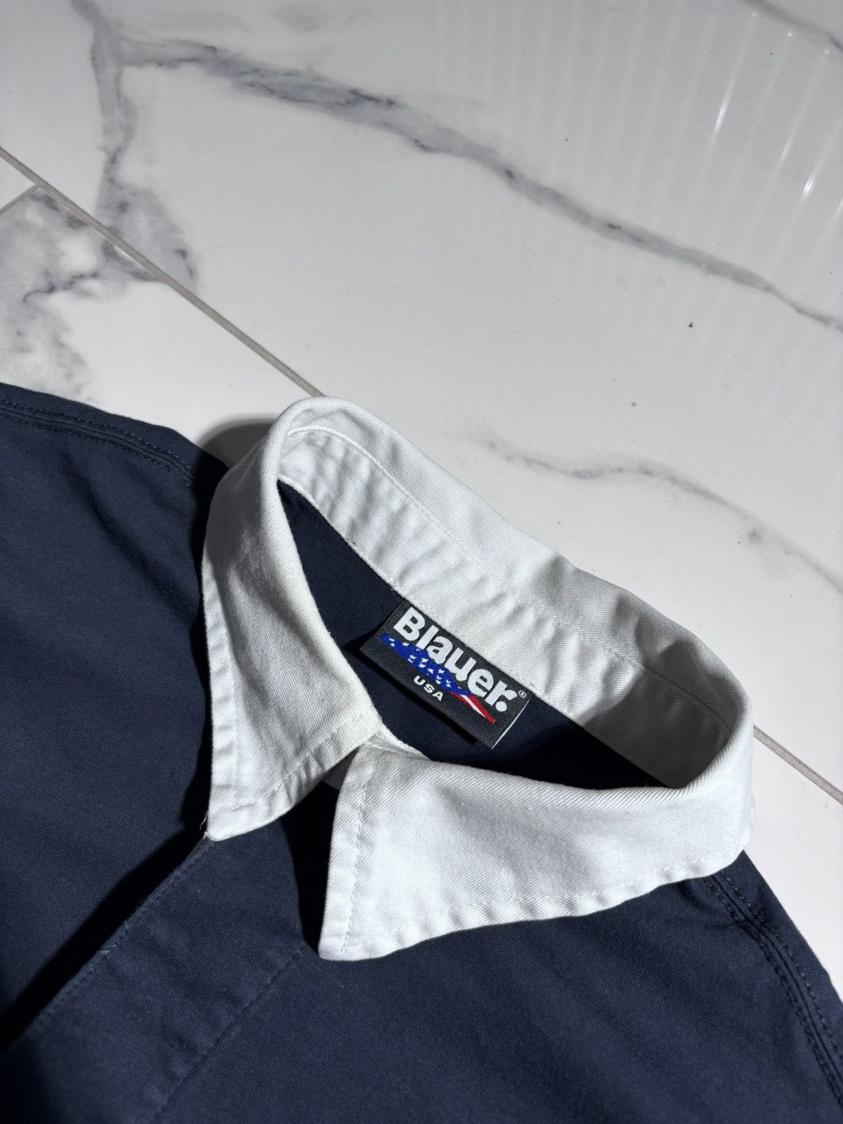 Rugby Ralph Lauren Blauer USA Boston Police Rugby Polo Long Sleeve Patch Work Size US L / EU 52-54 / 3 - 4 Thumbnail