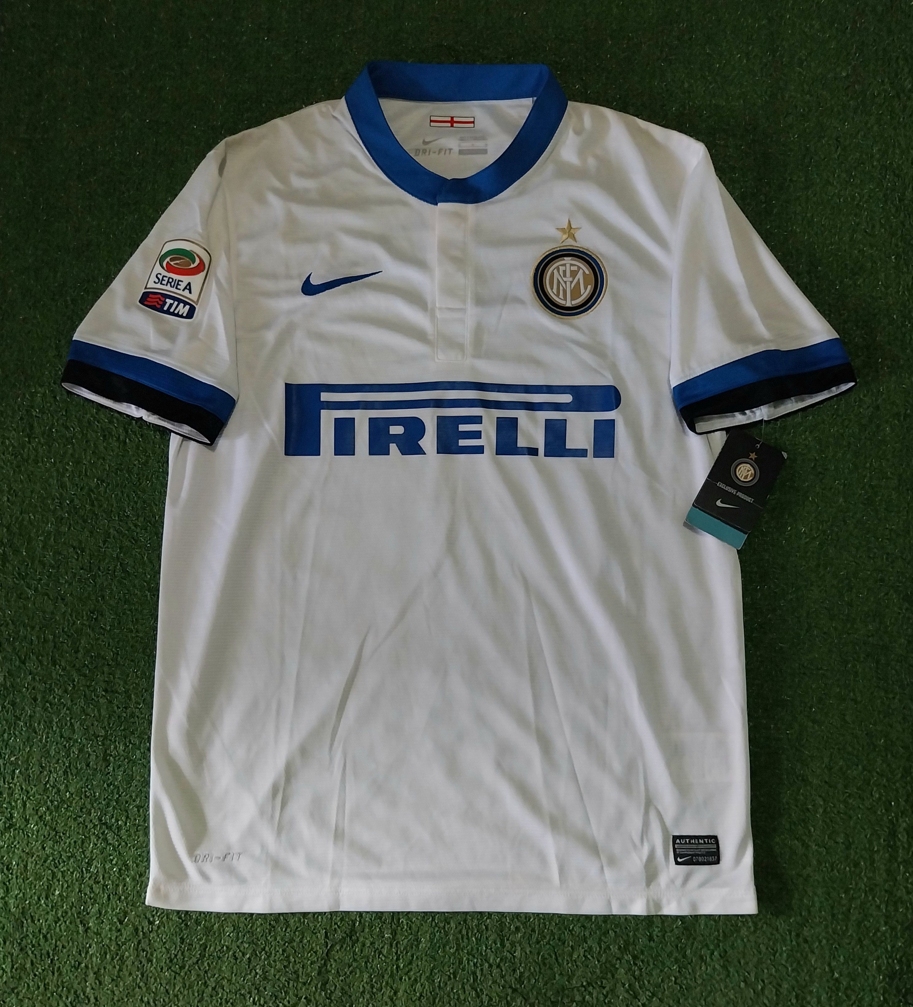 image of Nike x Soccer Jersey Inter Milan Away 2013/2014 Diego Milito Jersey Football in White (Size Medium)