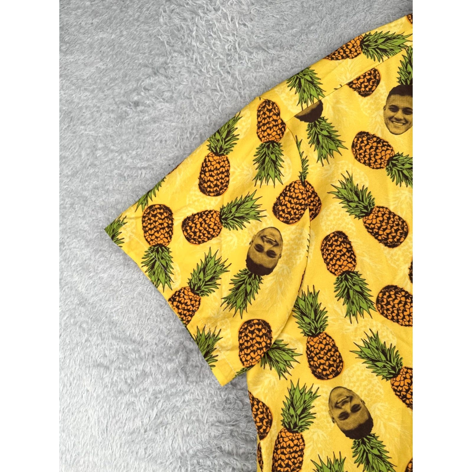 Vintage Lgnd Shirt Men 2XL XXL Yellow Pineapples Faces AOP Hawaiian Cotton Blend Polyester Blend Button-Up Casual Size US XXL / EU 58 / 5 - 3 Thumbnail