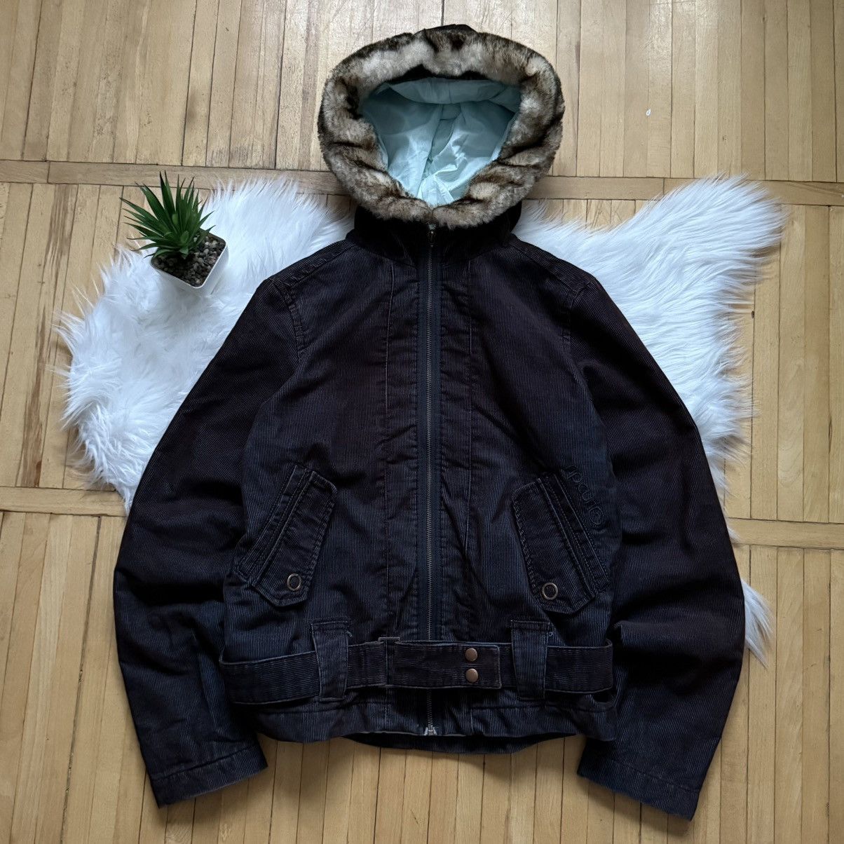 If Six Was Nine 📌 Vintage Rip Curl Avant Garde Y2K Bomber Jacket Fur Hood Size M / US 6-8 / IT 42-44 - 1 Thumbnail