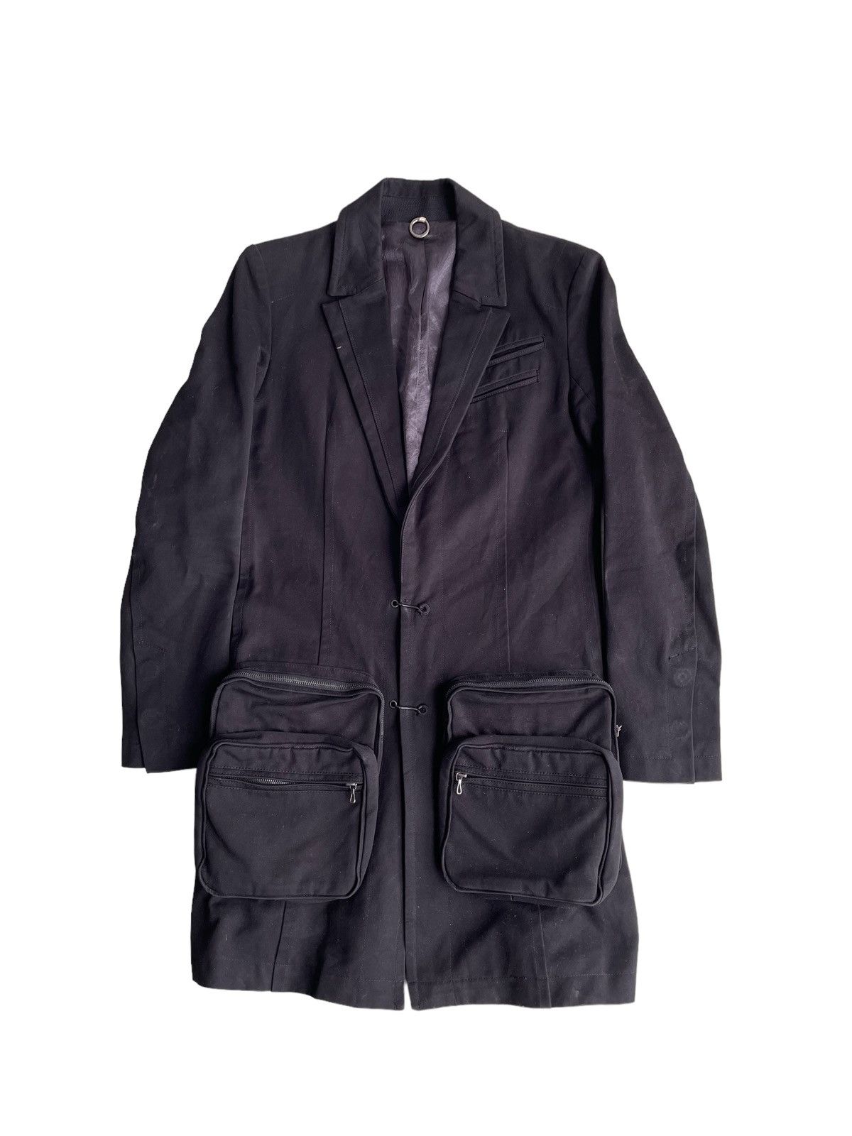 image of 14Th Addiction x Kazuyuki Kumagai Attachment Post Apocalypse Ss09 3D Pockets "layer" Long Coat Jack
