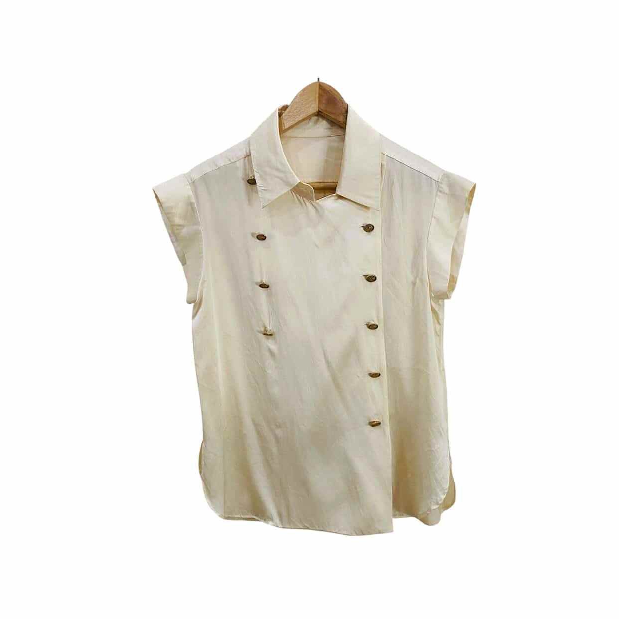 Chanel 80's Chanel Ivory Satin Top Size S / US 4 / IT 40 - 3 Thumbnail
