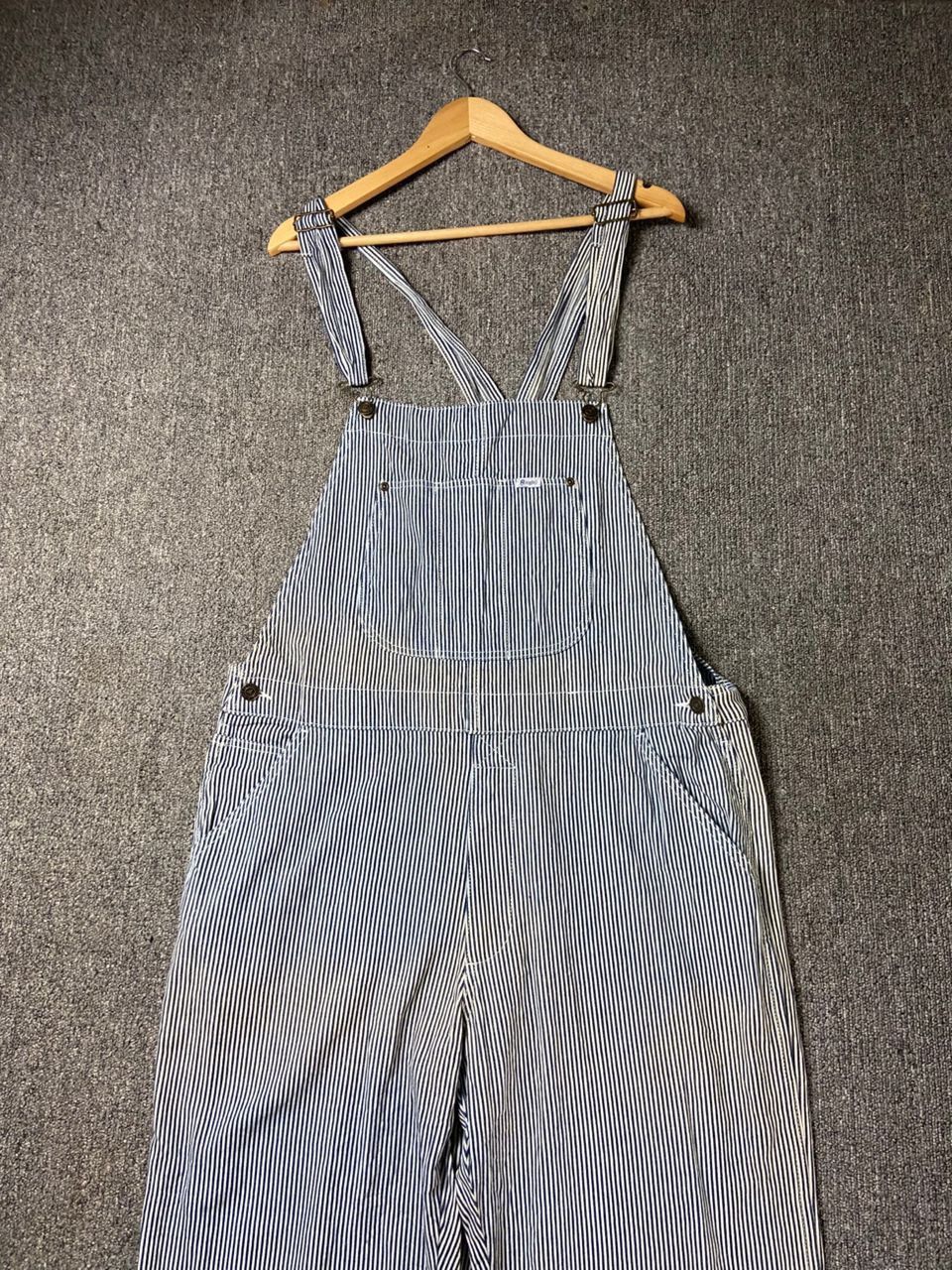 Japanese Brand Eight TradeMark Standard Stripes Denim Overalls (197) Size US 39 - 1 Thumbnail