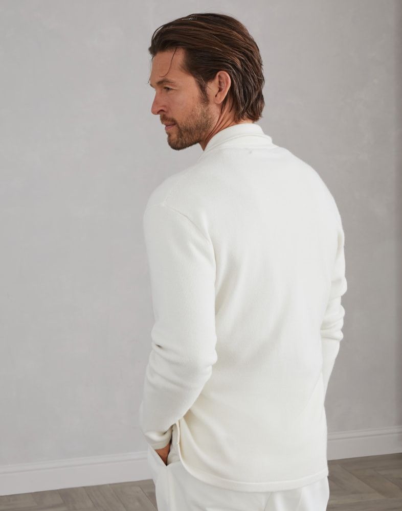 Brunello Cucinelli o1w1db10825 Cashmere Cardigan in White Size US L / EU 52-54 / 3 - 4 Thumbnail